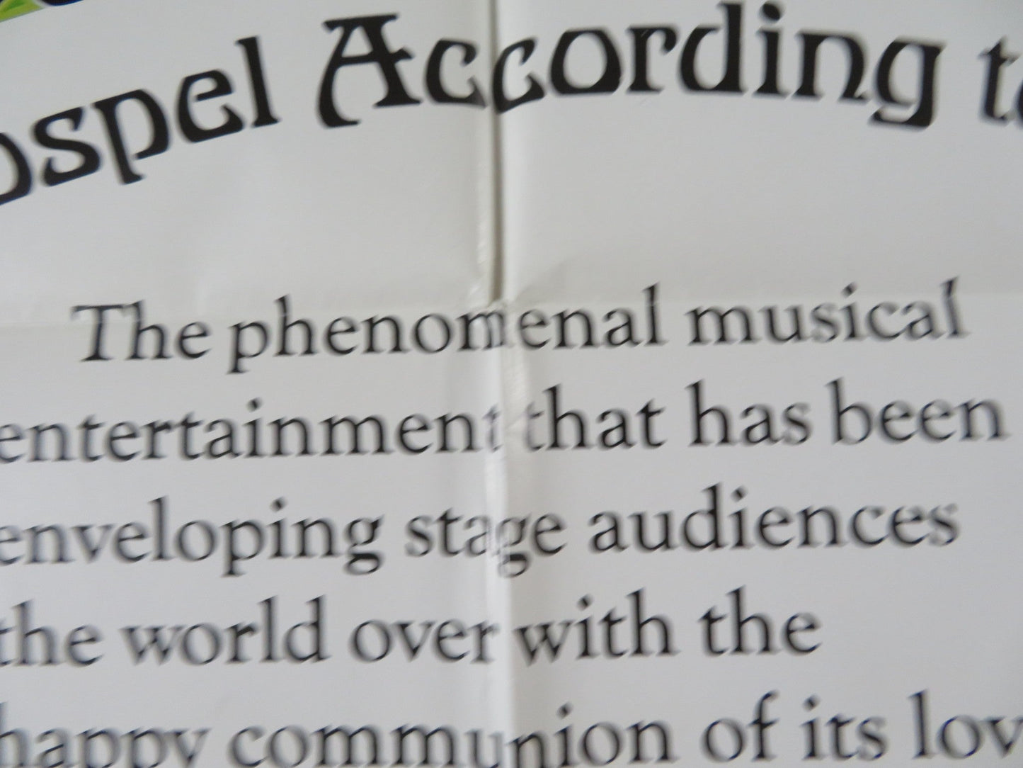 GODSPELL FOLDED US ONE SHEET POSTER VICTOR GARBER KATIE HANLEY 1973 Rendezvous Cinema Movie posters