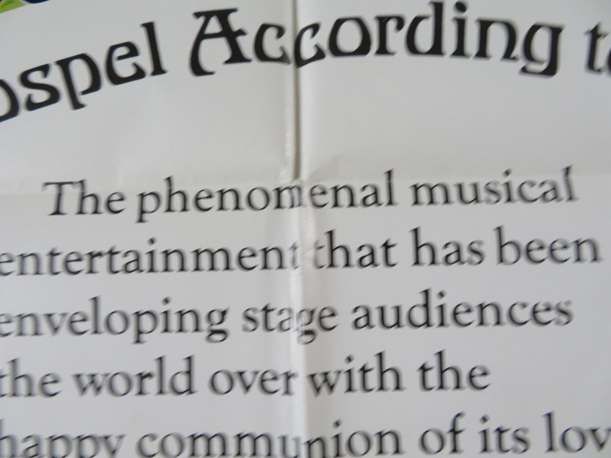 GODSPELL FOLDED US ONE SHEET POSTER VICTOR GARBER KATIE HANLEY 1973 Rendezvous Cinema Movie posters