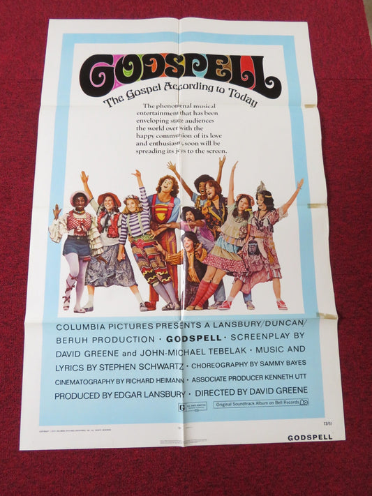 GODSPELL FOLDED US ONE SHEET POSTER VICTOR GARBER KATIE HANLEY 1973 Rendezvous Cinema Movie posters