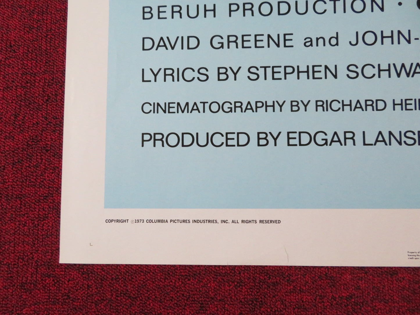 GODSPELL FOLDED US ONE SHEET POSTER VICTOR GARBER KATIE HANLEY 1973 Rendezvous Cinema Movie posters