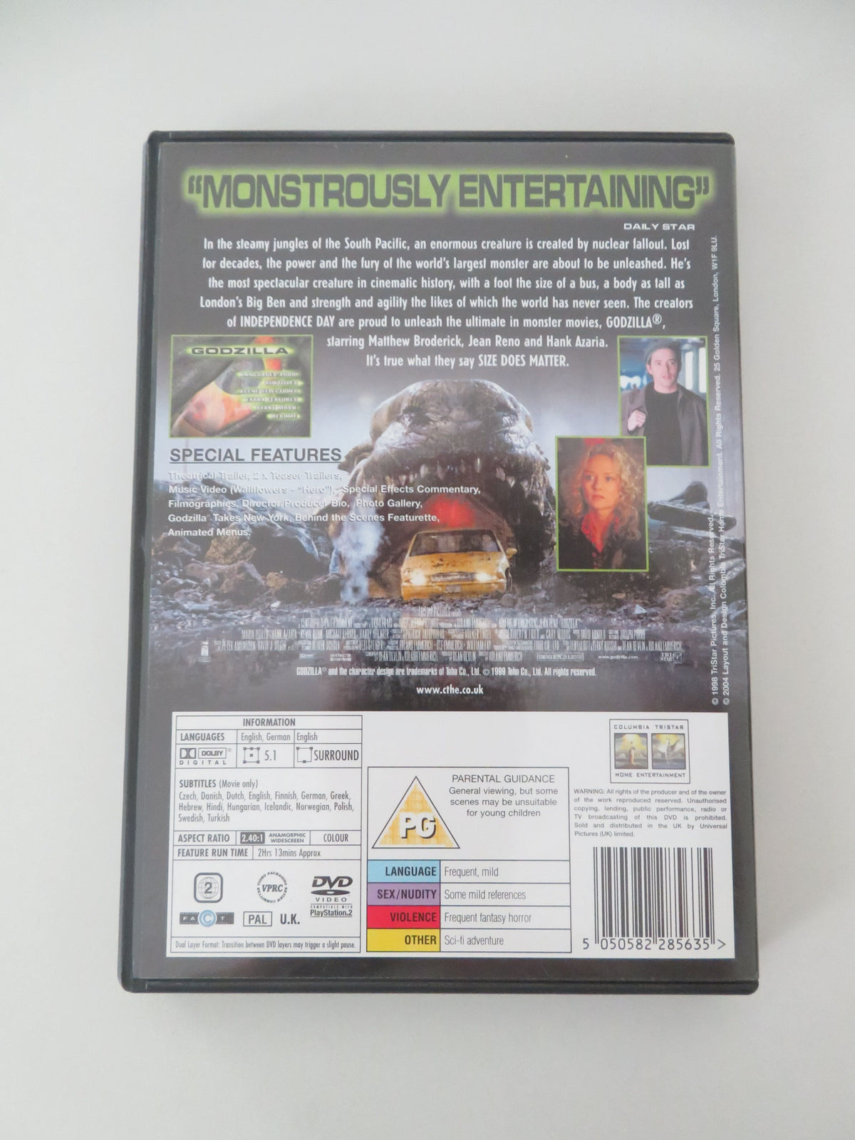 Godzilla (DVD) Matthew Broderick Jean Reno Maria Pitillo 1998 Region 2 Movie posters