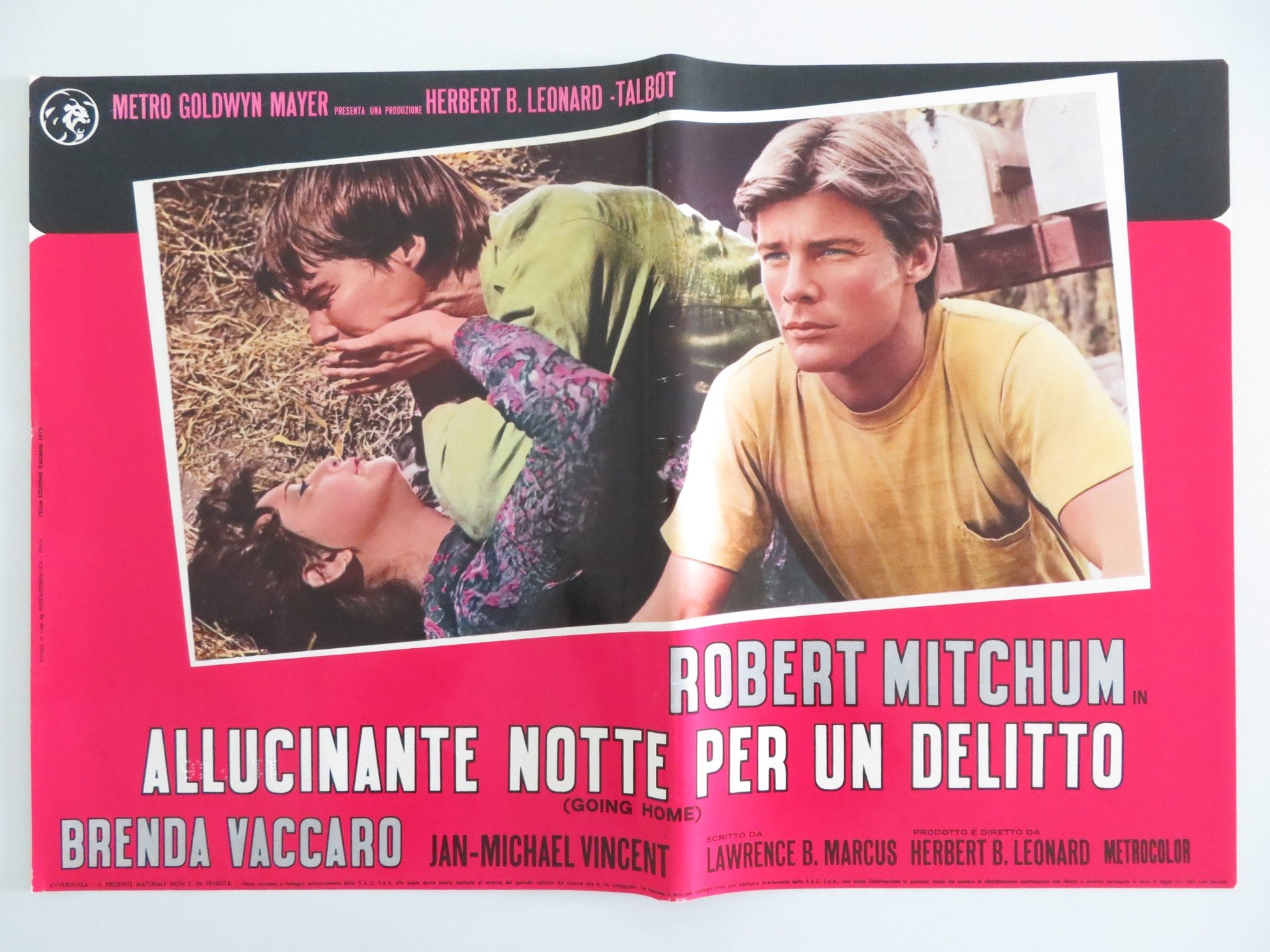 GOING HOME - C ITALIAN FOTOBUSTA POSTER ROBERT MITCHUM BRENDA VACCARO 1971 Rendezvous Cinema Movie posters