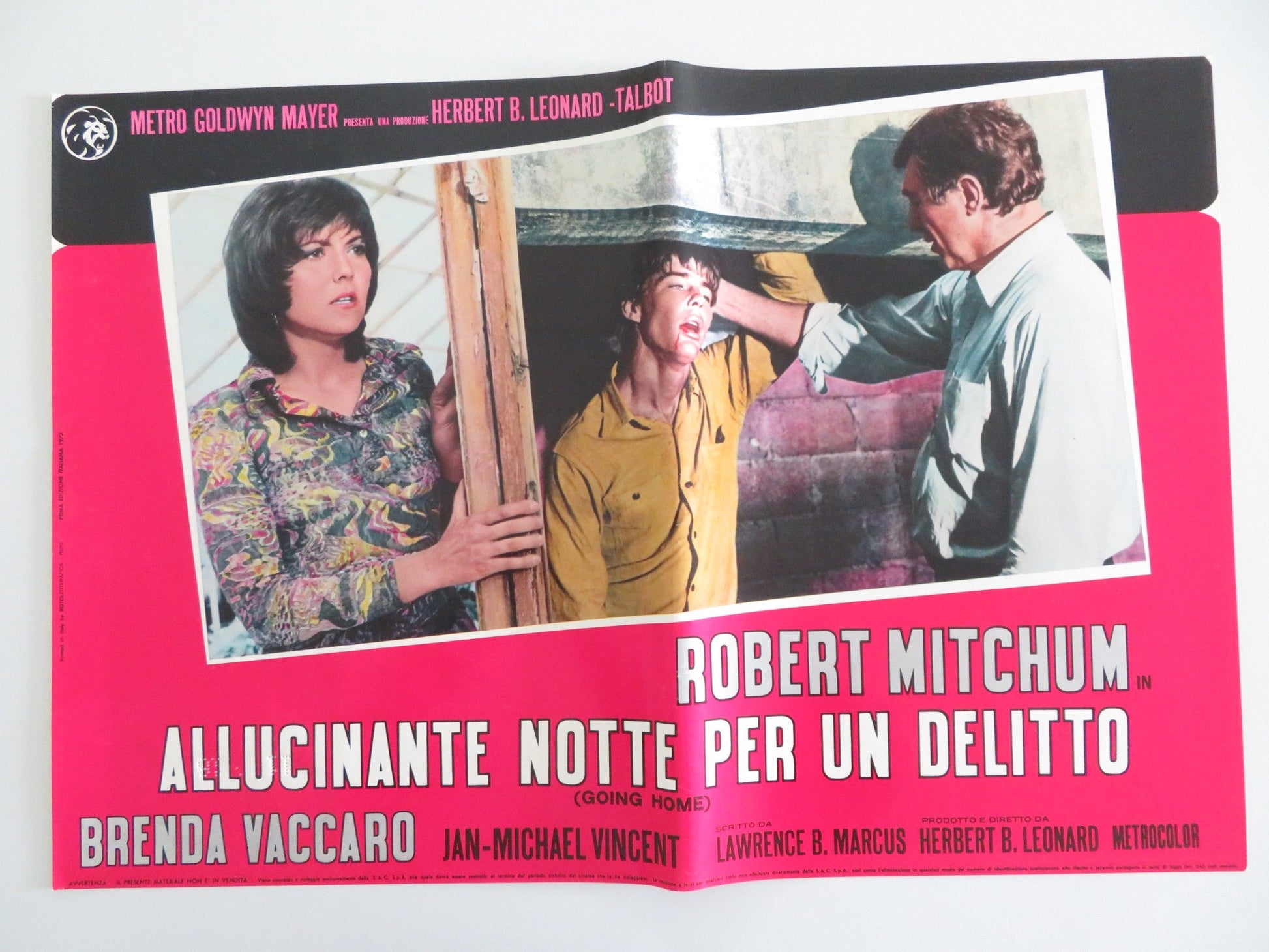 GOING HOME - H ITALIAN FOTOBUSTA POSTER ROBERT MITCHUM BRENDA VACCARO 1971 Rendezvous Cinema Movie posters