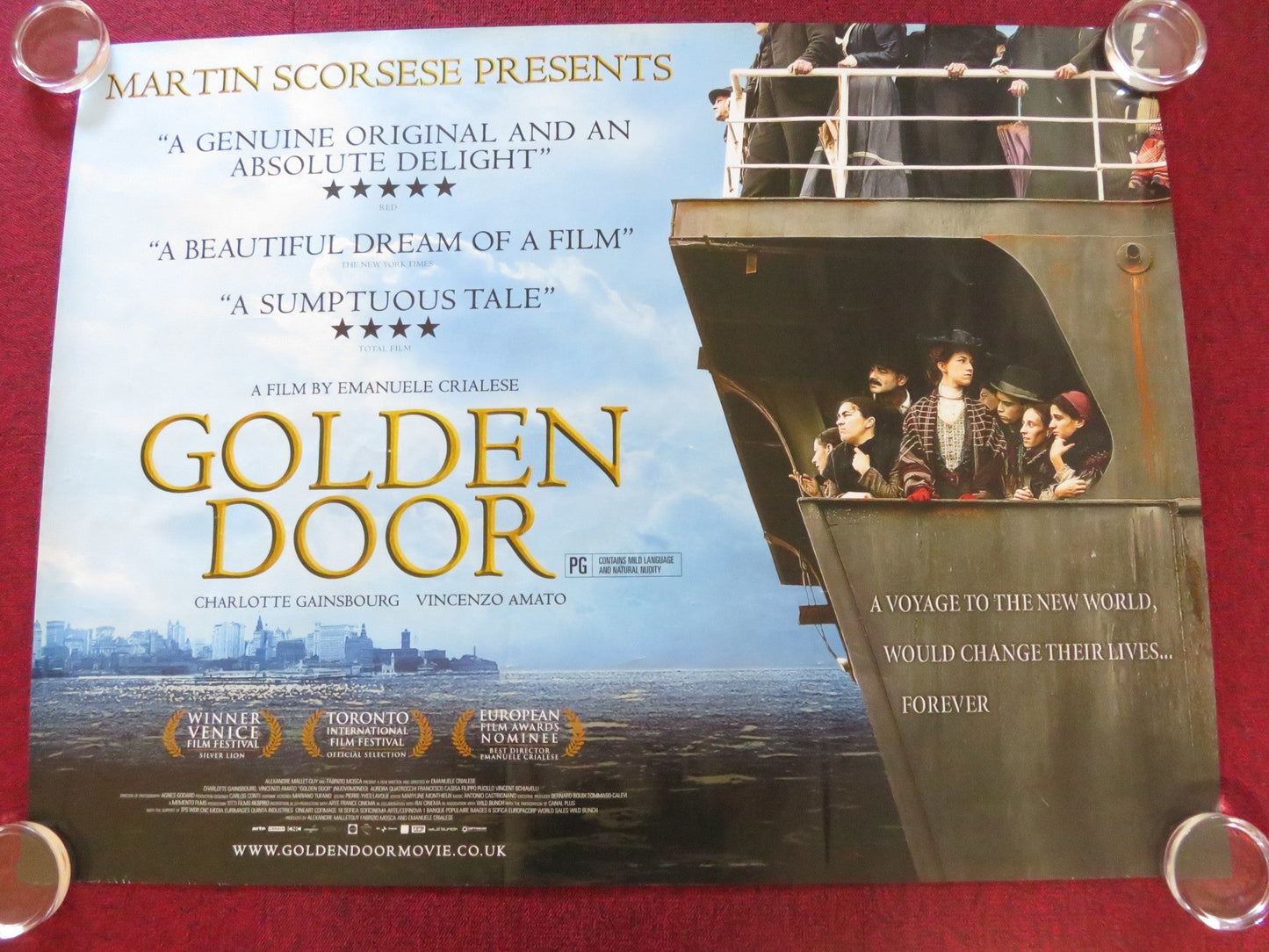 GOLDEN DOOR UK QUAD ROLLED POSTER CHARLOTTE GAINSBOURG VINCENZO AMATO 2006 Rendezvous Cinema Movie posters