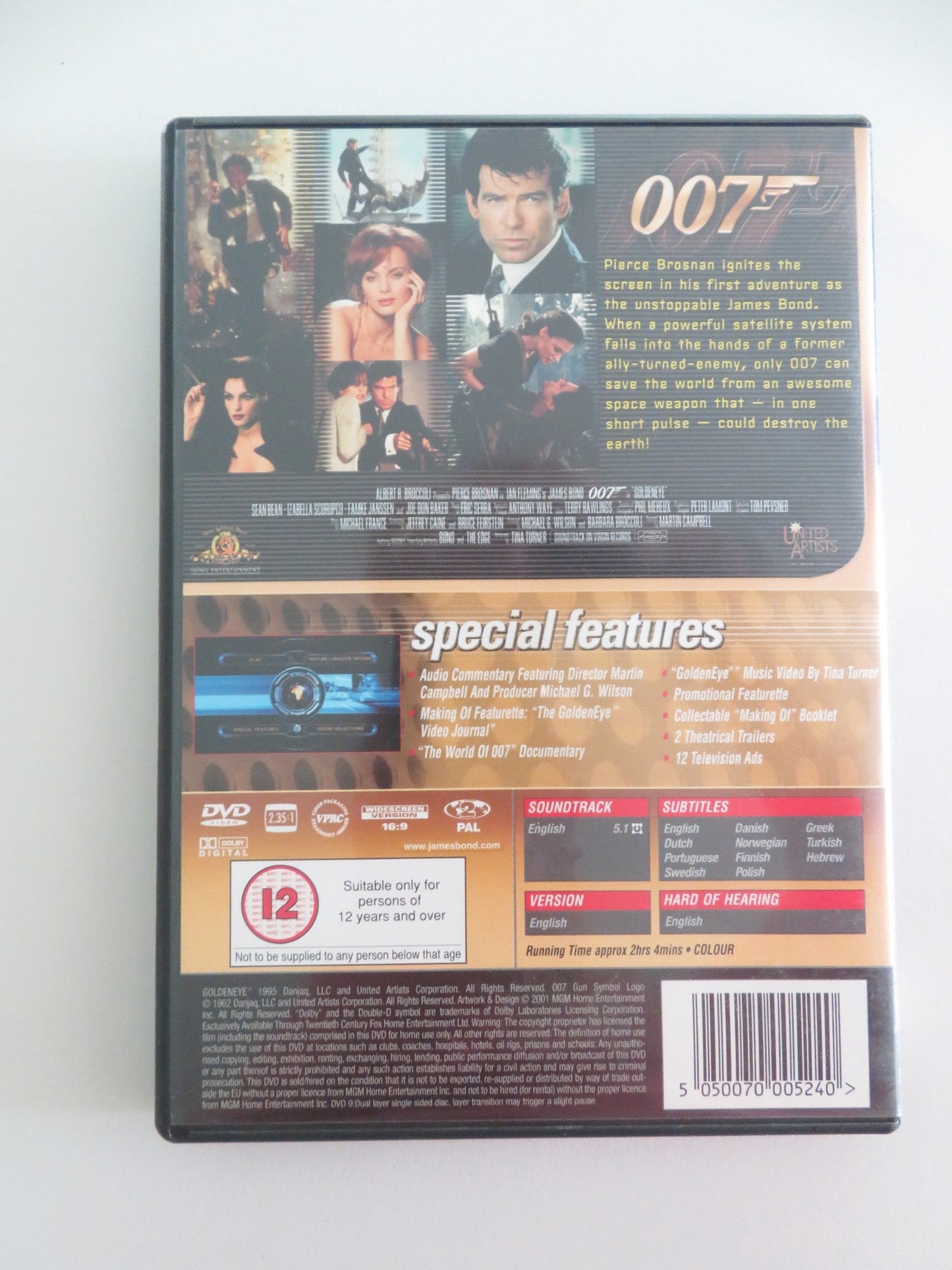 GOLDENEYE (DVD) 007 PIERCE BROSNAN SEAN BEAN 1995 REGION 2 Movie posters