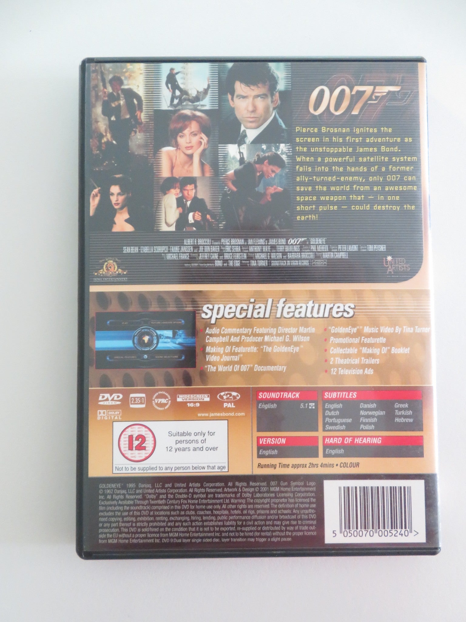 GOLDENEYE (DVD) 007 PIERCE BROSNAN SEAN BEAN 1995 REGION 2 Movie posters