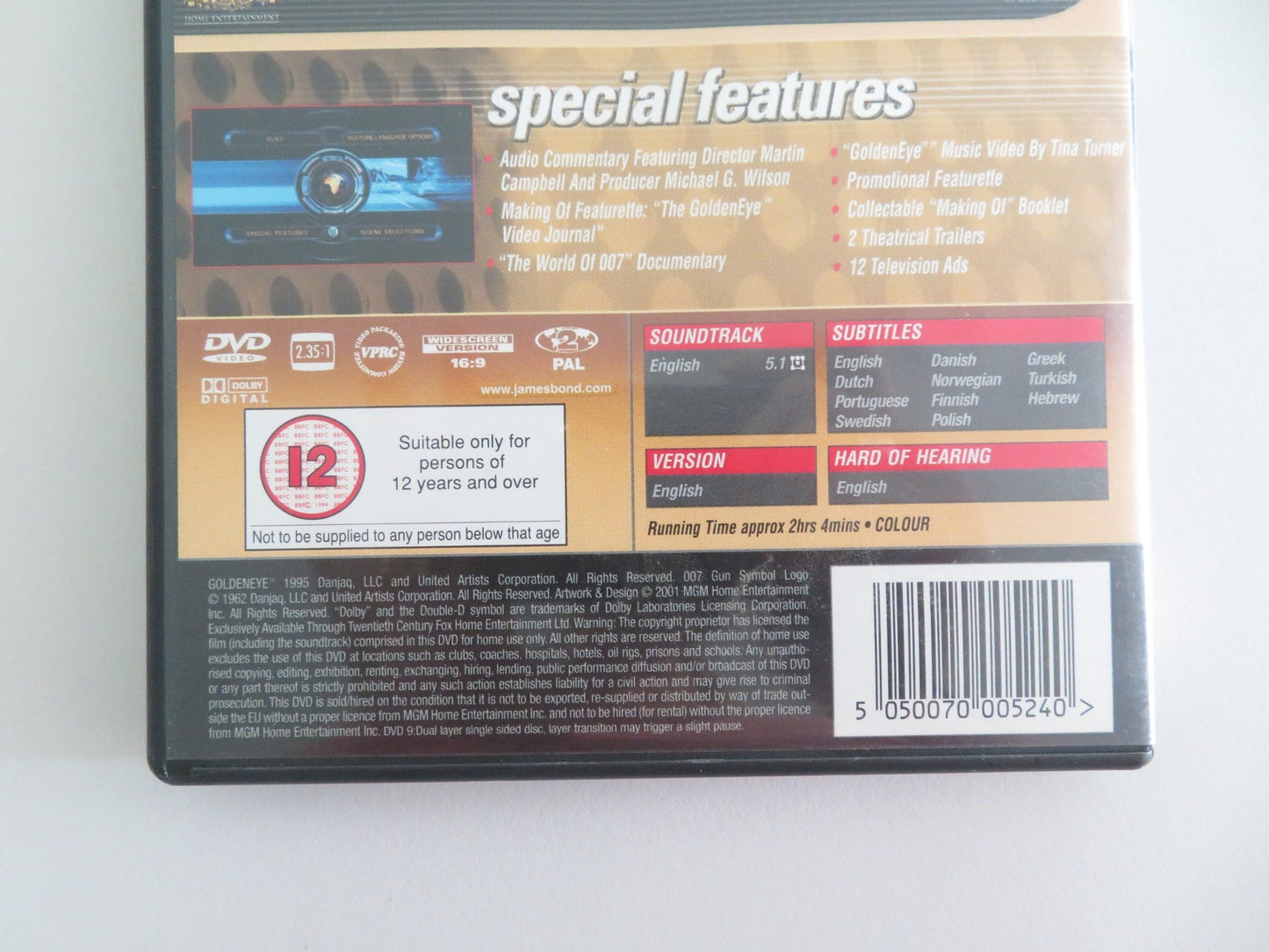 GOLDENEYE (DVD) 007 PIERCE BROSNAN SEAN BEAN 1995 REGION 2 Movie posters