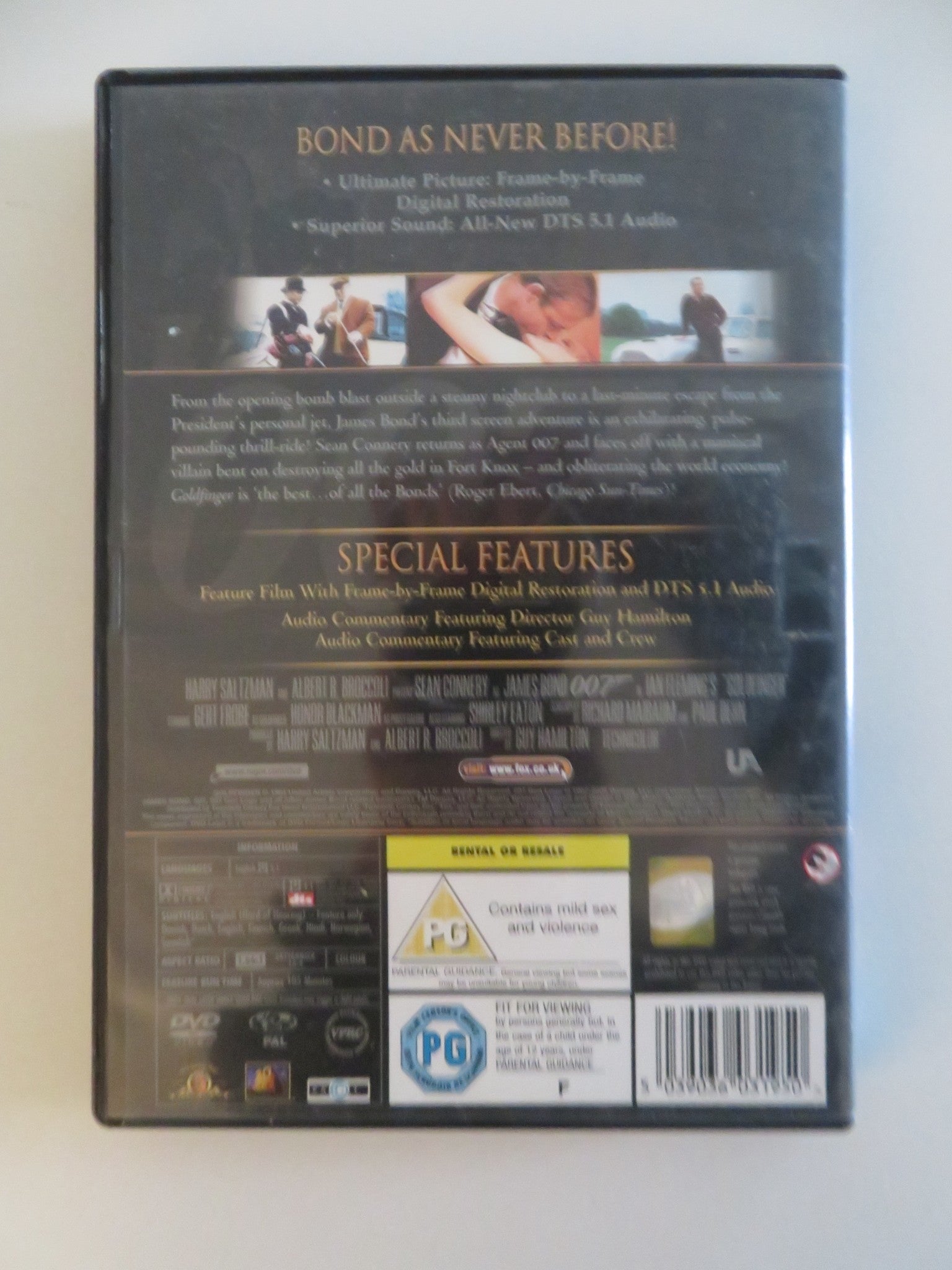 GOLDFINGER (DVD) JAMES BOND 007 SEAN CONNERY HONOR BLACKMAN 1964 REGION 2 Movie posters