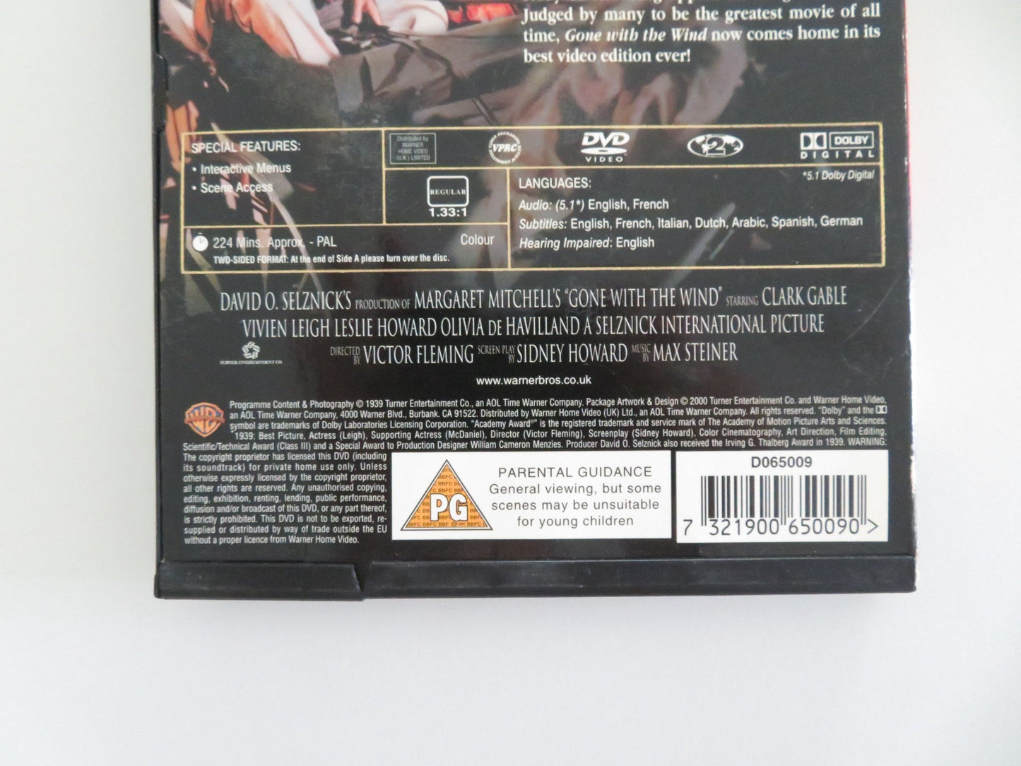 GONE WITH THE WIND (DVD) CLARK GABLE VIVIEN LEIGH 1939 REGION 2 Movie posters