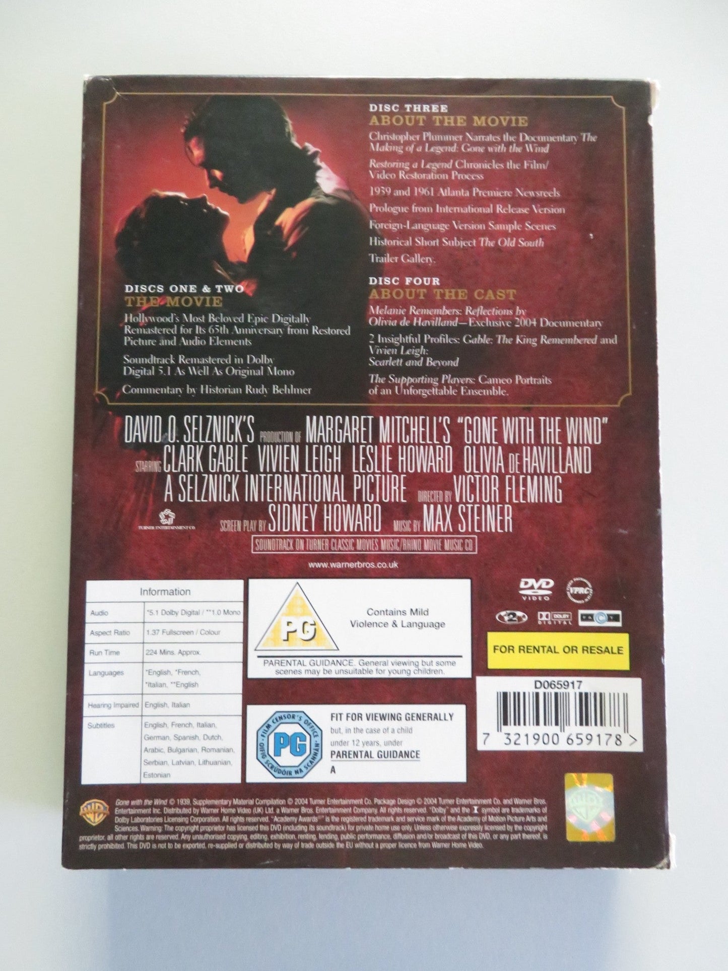 Gone With The Wind - Four - disc Collector's Edition (DVD BoxSet) 1939 Region 2 Movie posters