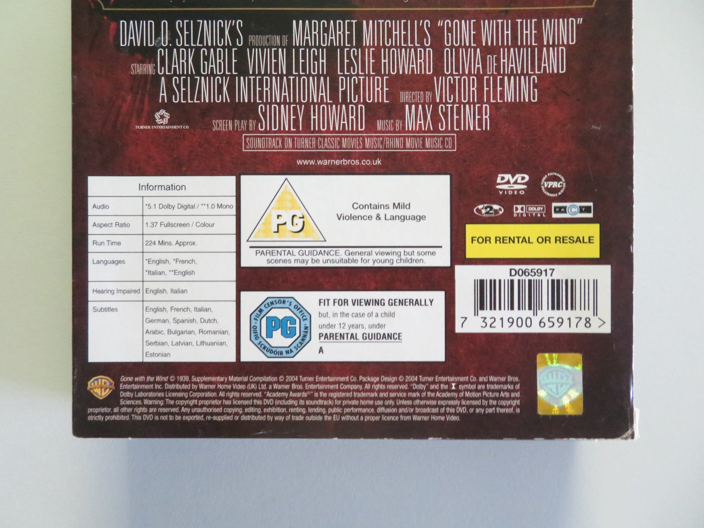 Gone With The Wind - Four - disc Collector's Edition (DVD BoxSet) 1939 Region 2 Movie posters