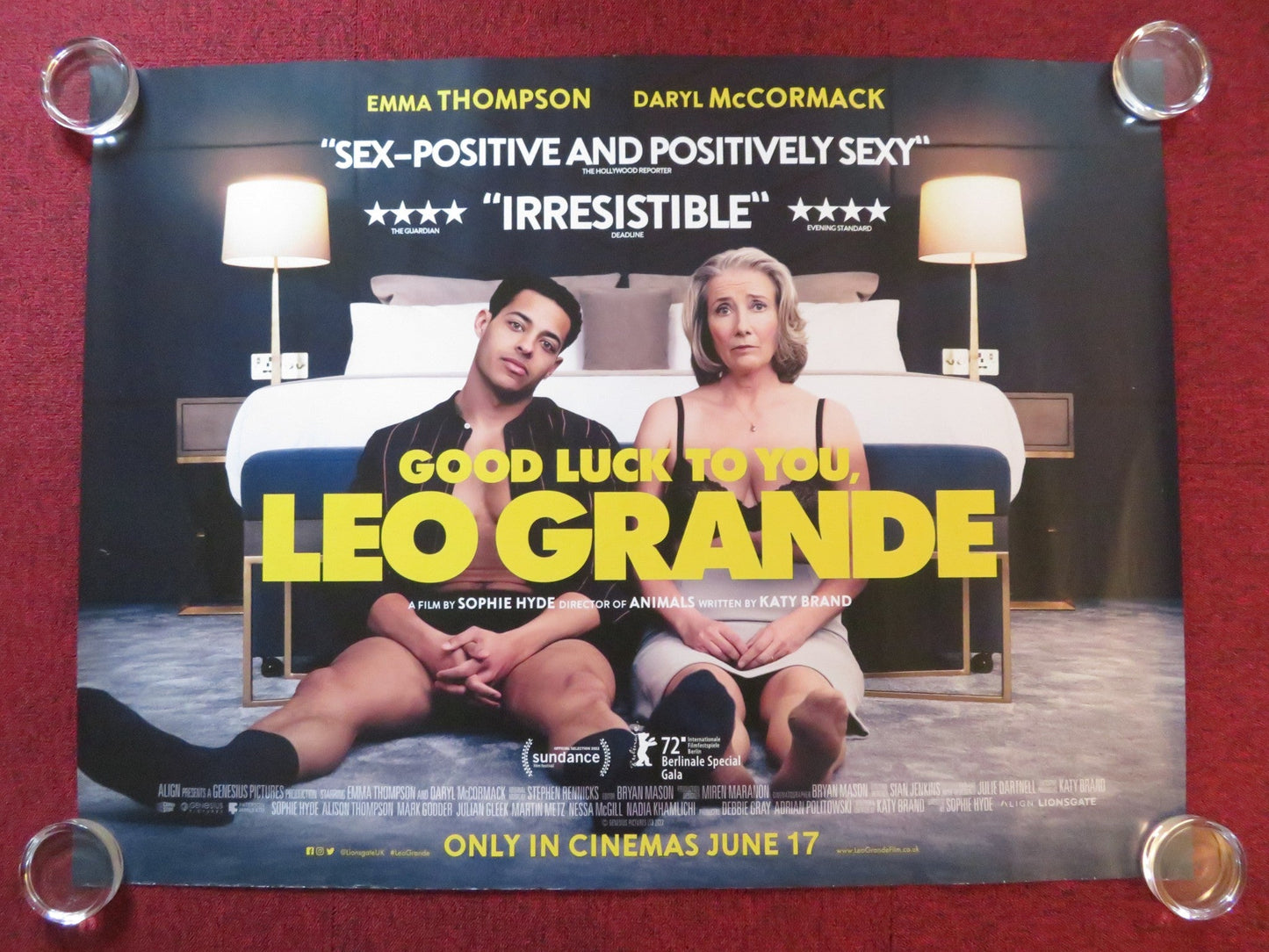 GOOD LUCK TO YOU, LEO GRANDE UK QUAD ROLLED POSTER EMMA THOMPSON 2022 Rendezvous Cinema Movie posters