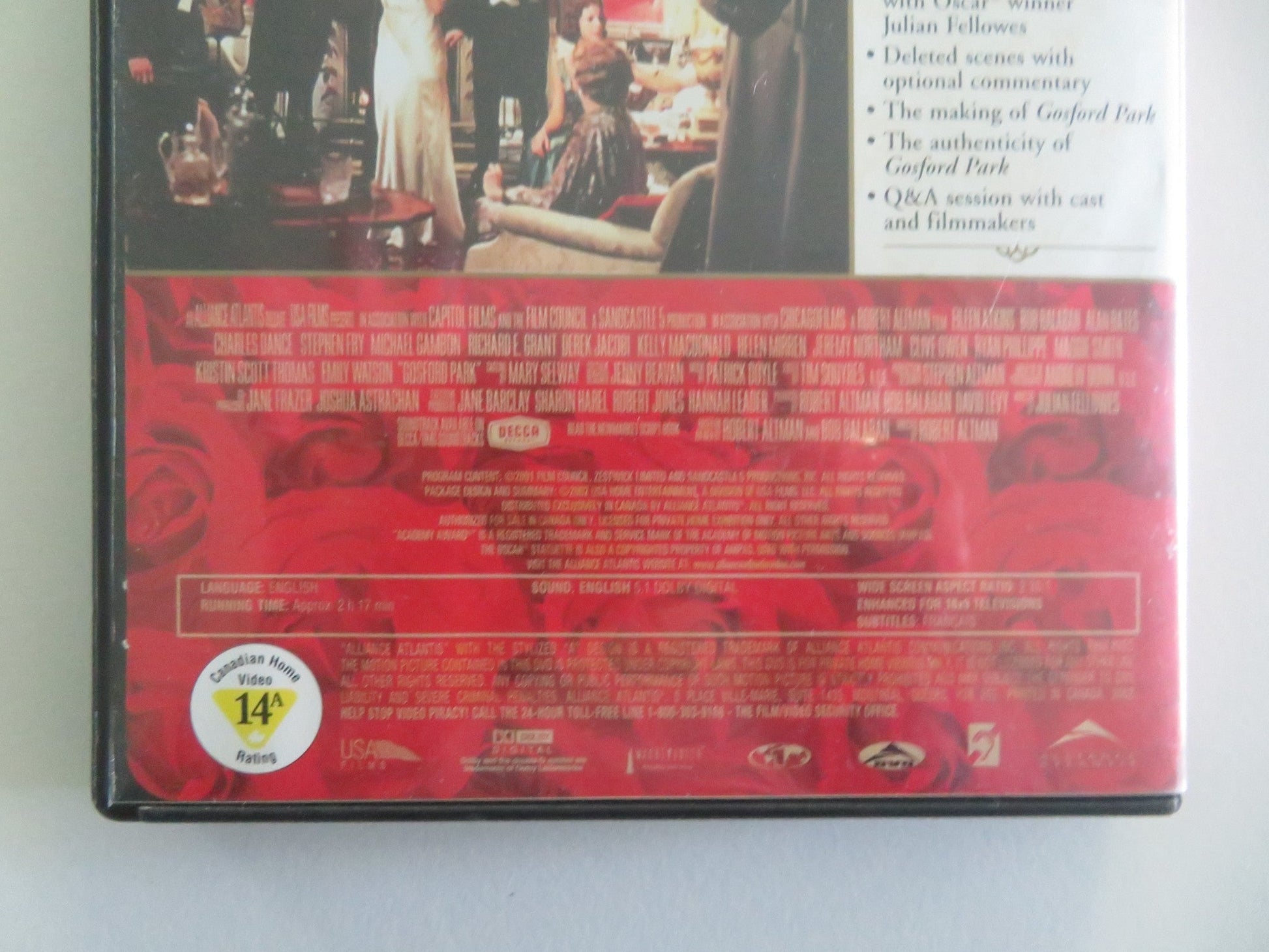 Gosford Park (DVD) Maggie Smith Michael Gambon 2001 Region 1 Movie posters