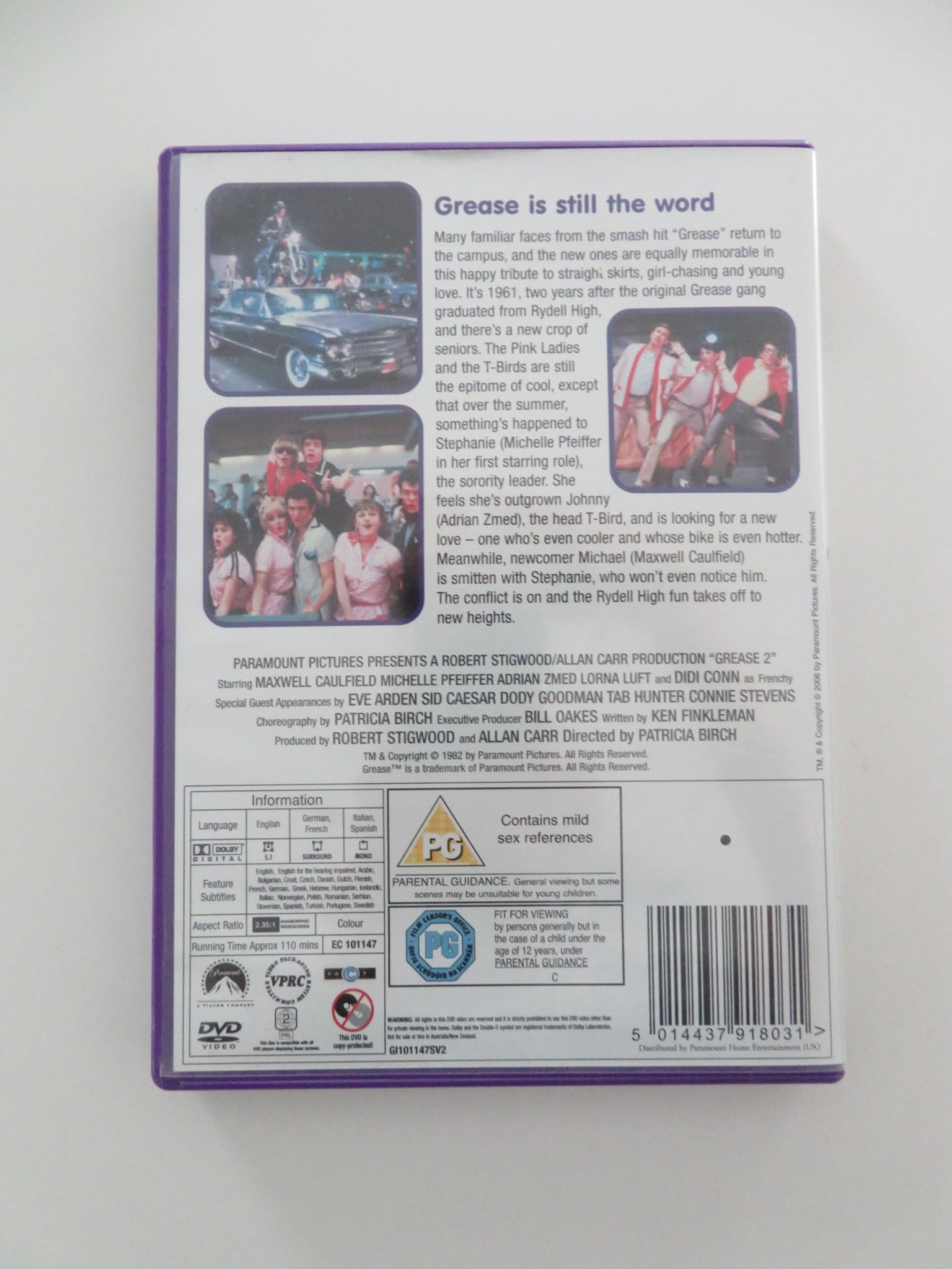 GREASE 2 (DVD) MAXWELL CAULFIELD MICHELLE PFEIFFER 1982 REGION 2 Movie posters