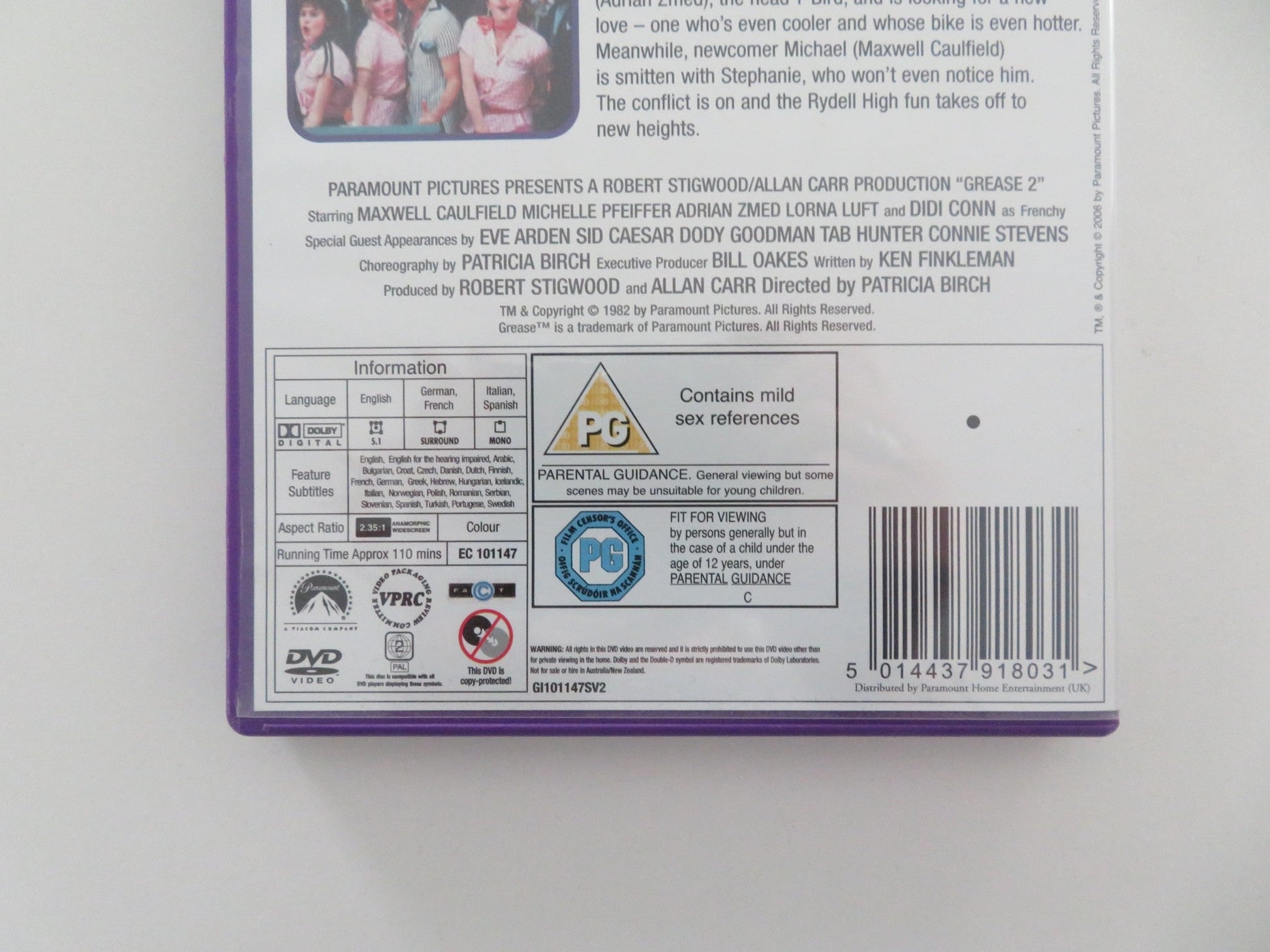 GREASE 2 (DVD) MAXWELL CAULFIELD MICHELLE PFEIFFER 1982 REGION 2 Movie posters