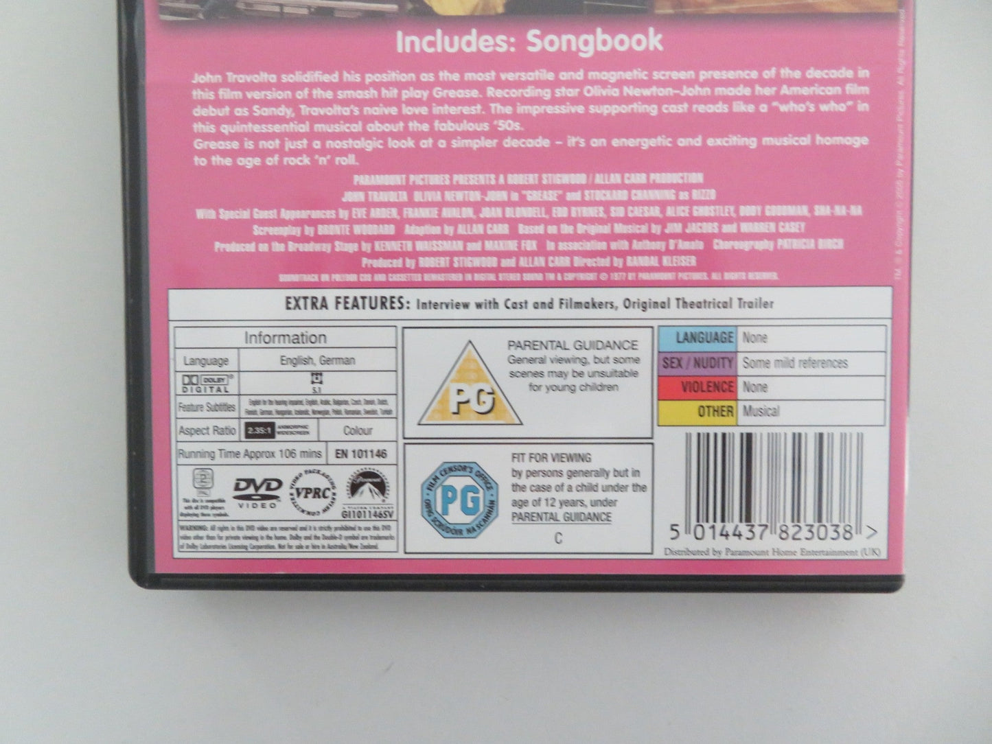 GREASE (DVD) JOHN TRAVOLTA OLIVIA NEWTON - JOHN 1978 REGION 2 Movie posters