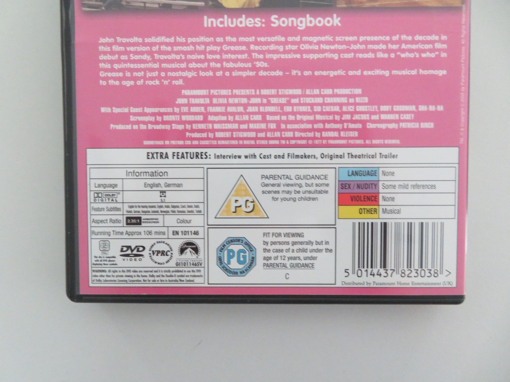 GREASE (DVD) JOHN TRAVOLTA OLIVIA NEWTON - JOHN 1978 REGION 2 Movie posters