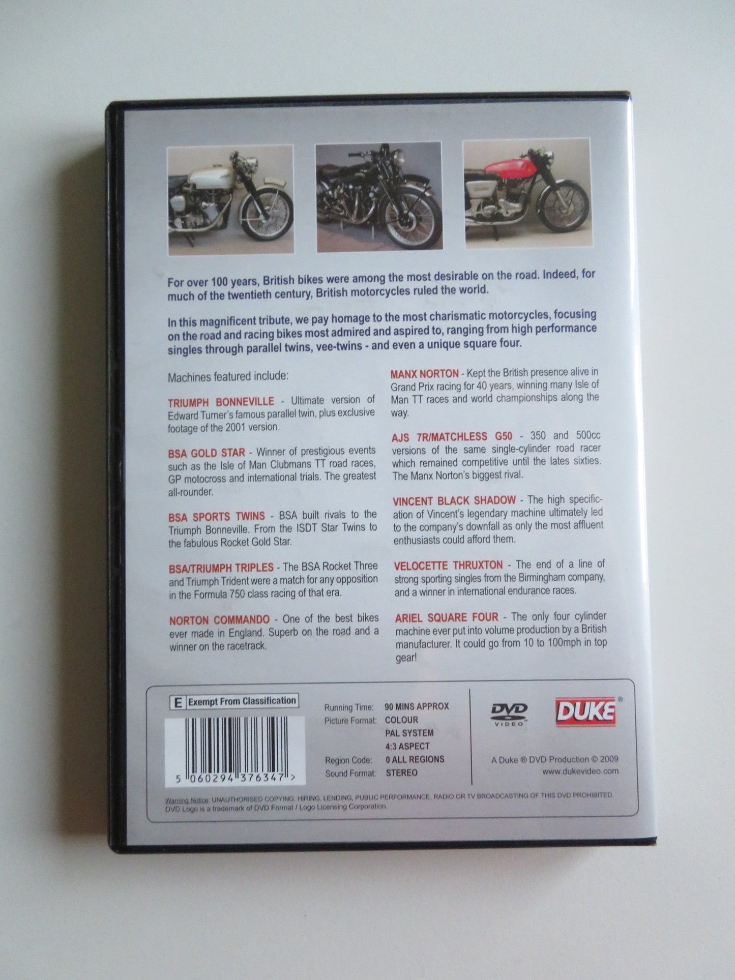 GREAT BRITISH BIKES (DVD) TRIUMPH BONNEVILLE BSA GOLD STAR 2009 REGION ALL - Rendezvous Cinema