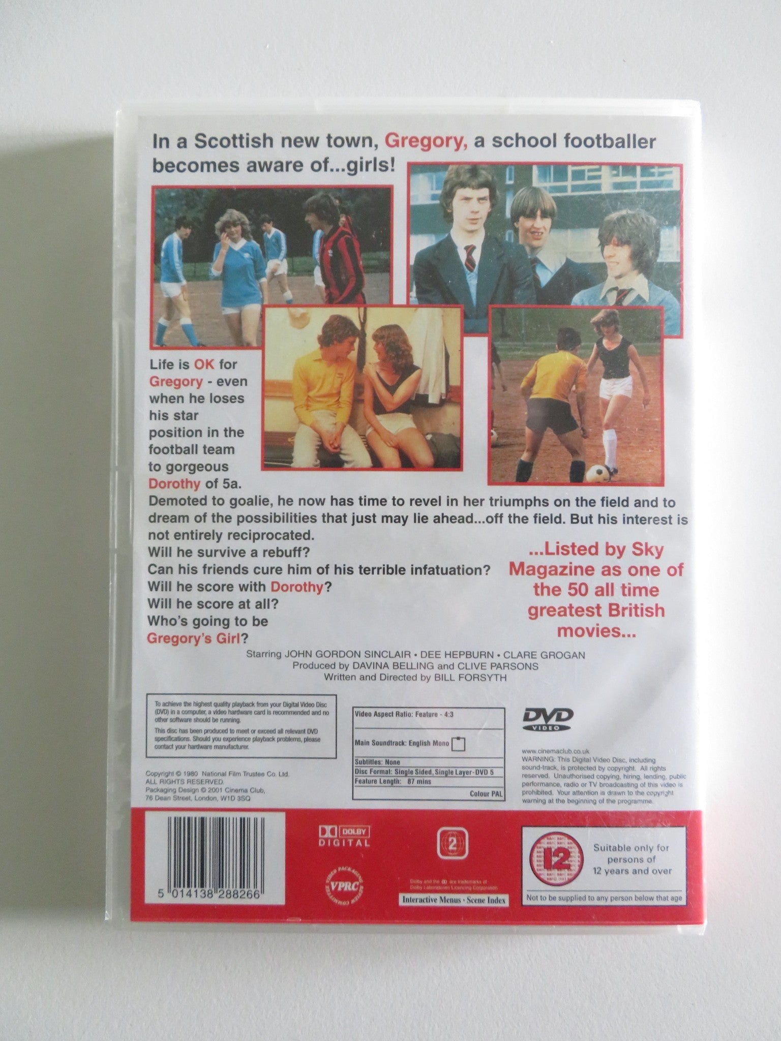 GREGORY'S GIRL (DVD) JOHN GORDON SINCLAIR DEE HEPBURN 1980 REGION 2 Rendezvous Cinema Movie posters