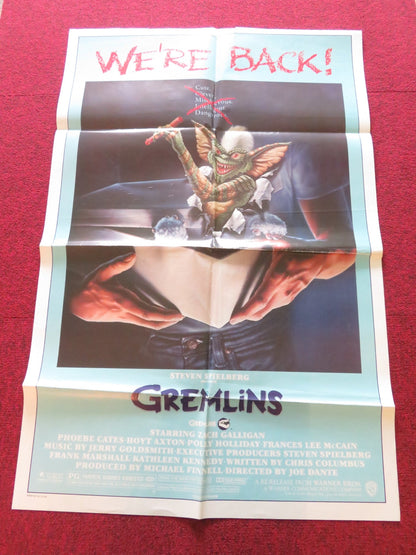 GREMLINS FOLDED US ONE SHEET POSTER ZACH GALLIGAN PHOEBE CATES C. FELDMAN R1985 Rendezvous Cinema Movie posters