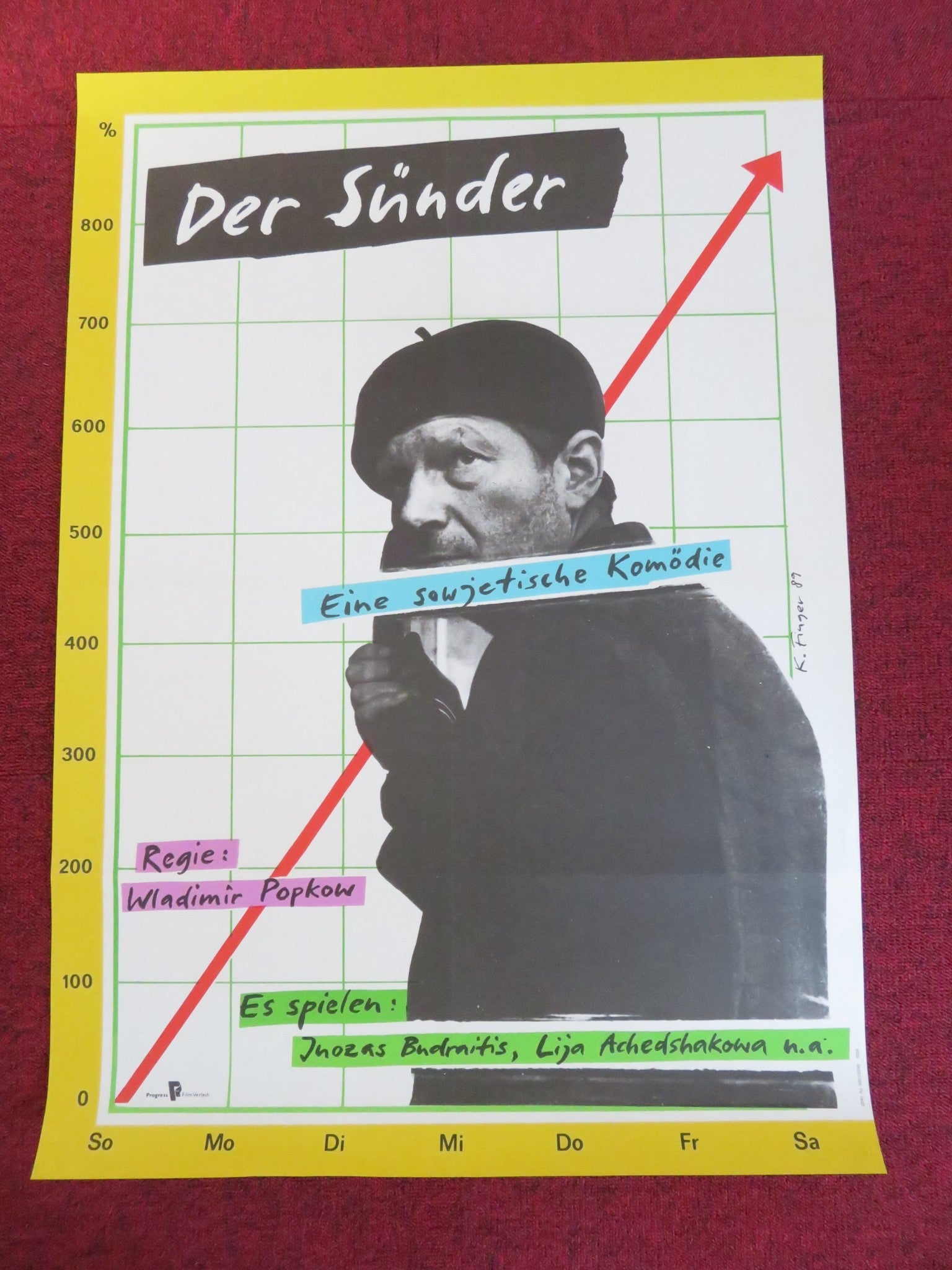 GRESHNIK / SINNER GERMAN POSTER ROLLED JUOZAS BUDRAITIS LIYA AKHEDZHAKOVA 1988 Rendezvous Cinema Movie posters