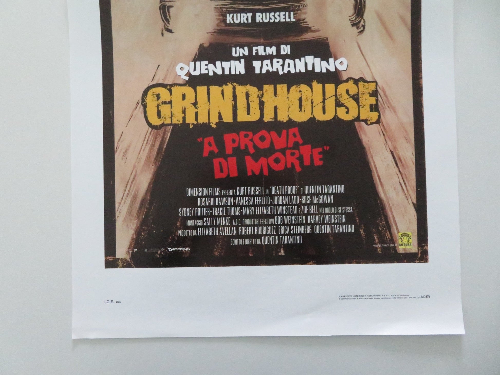 GRINDHOUSE ITALIAN LOCANDINA POSTER KURT RUSSELL QUENTIN TARANTINO 2007 Movie posters