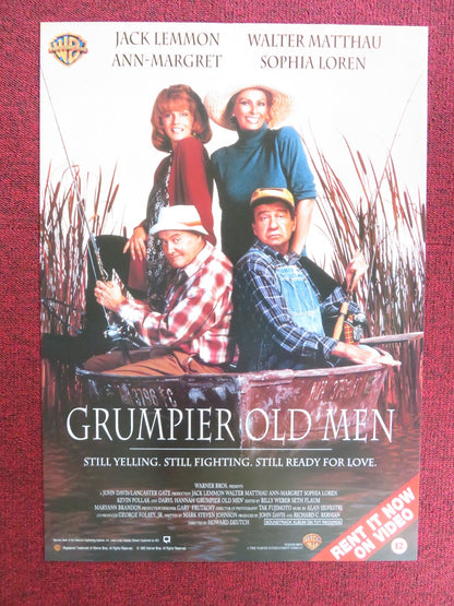 GRUMPIER OLD MEN VHS VIDEO POSTER JACK LEMMON WALTER MATTHAU 1995 Rendezvous Cinema Movie posters
