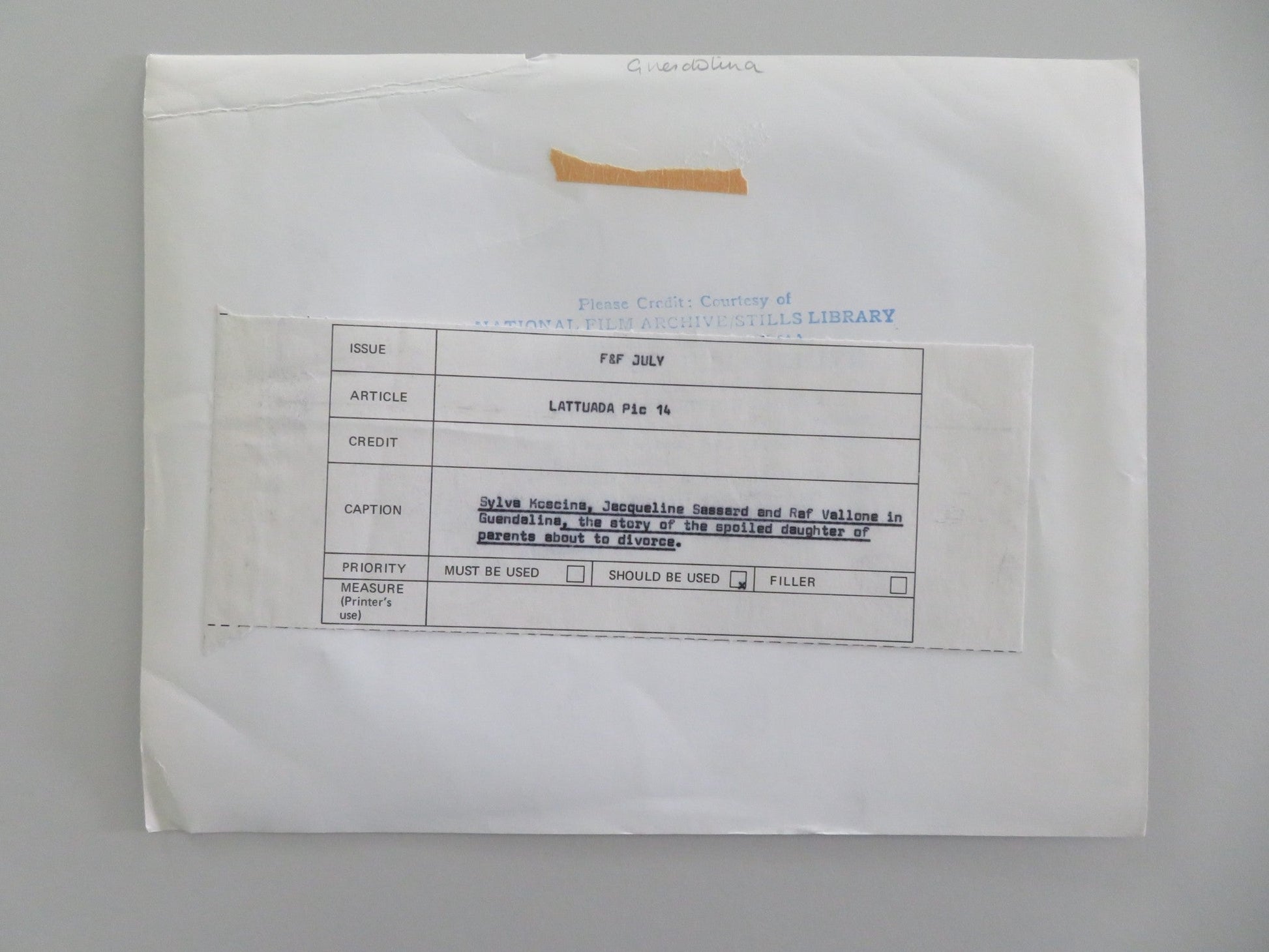 GUENDALINA - B MOVIE STILL PHOTO JACQUELINE SASSARD RAF VALLONE 1957 Movie posters