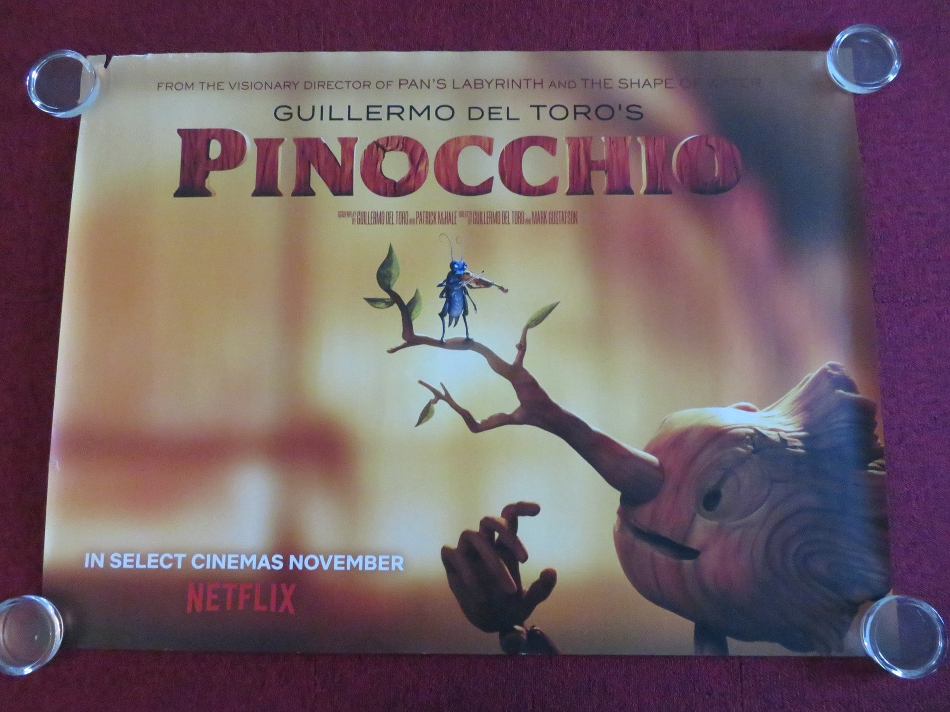 GUILLERMO DEL TORO'S PINOCCHIO UK QUAD ROLLED POSTER EWAN MCGREGOR 2022 Movie posters