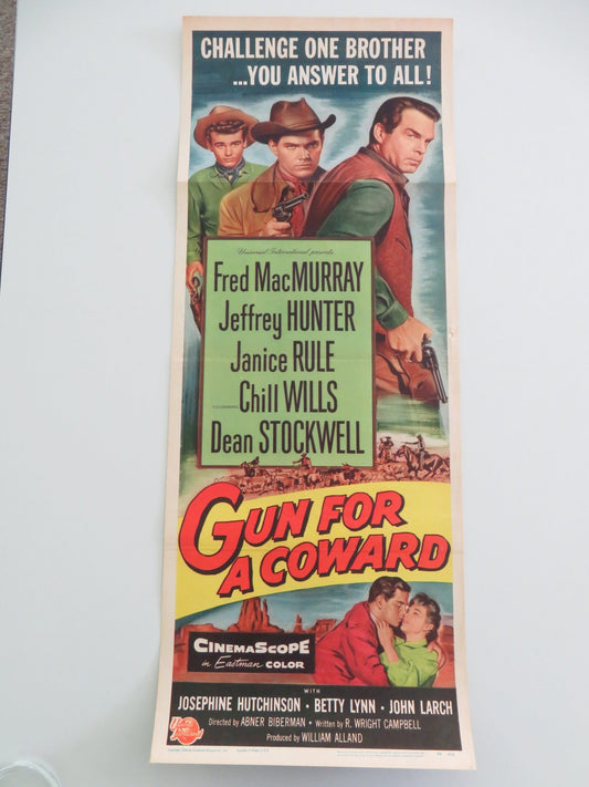 Gun For A Coward US Insert Poster Fred MacMurray Jeffrey Hunter 1956 Movie posters