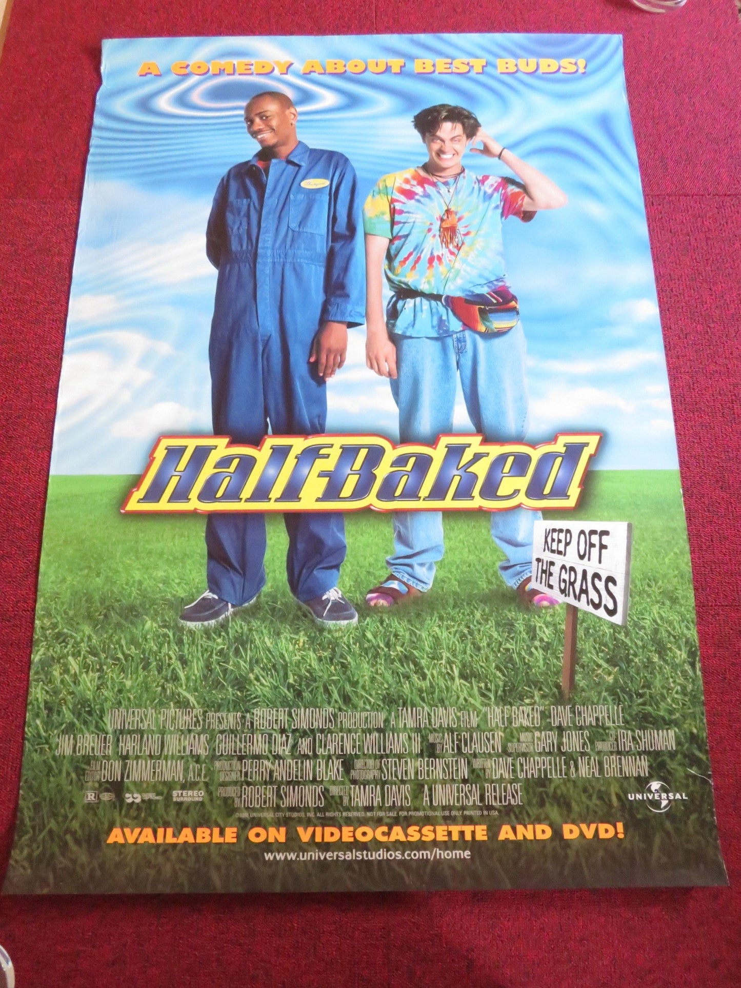 HALF BAKED DVD & VHS VIDEO POSTER ROLLED DAVE CHAPPELLE GUILLERMO DIAZ 1998 Rendezvous Cinema Movie posters