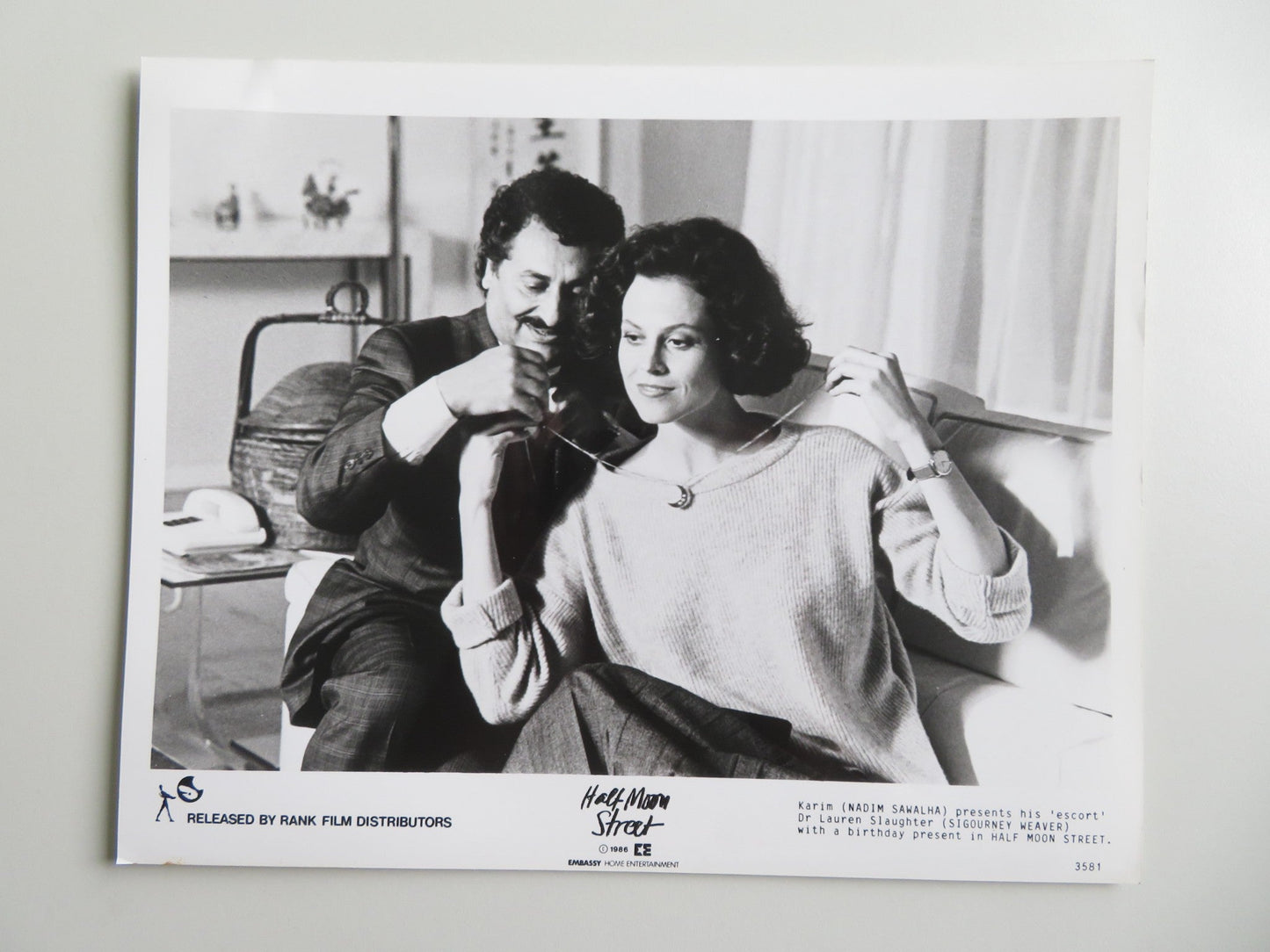 HALF MOON STREET - B MOVIE STILL PHOTO LOT OF 6 SIGOURNEY WEAVER M. CAINE 1986 Movie posters