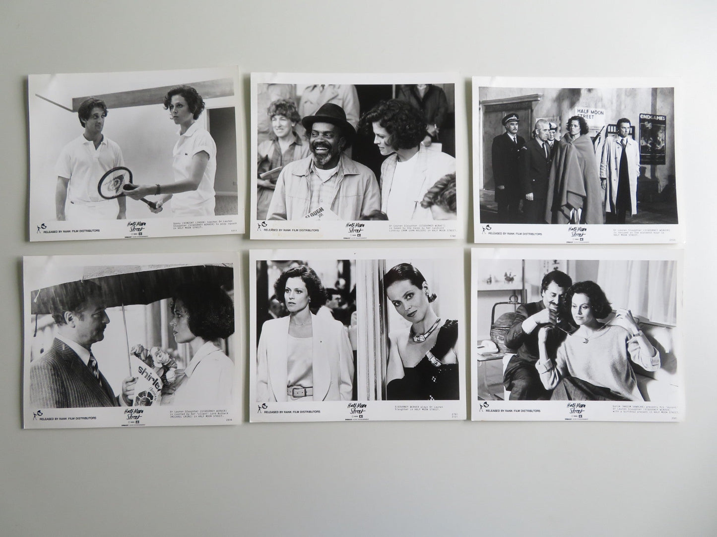 HALF MOON STREET - B MOVIE STILL PHOTO LOT OF 6 SIGOURNEY WEAVER M. CAINE 1986 Movie posters