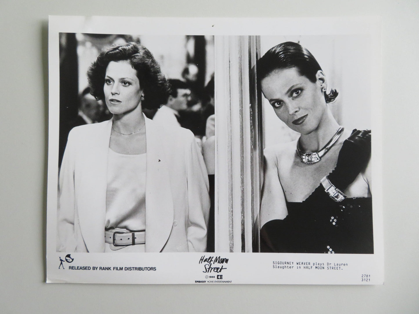 HALF MOON STREET - B MOVIE STILL PHOTO LOT OF 6 SIGOURNEY WEAVER M. CAINE 1986 Movie posters