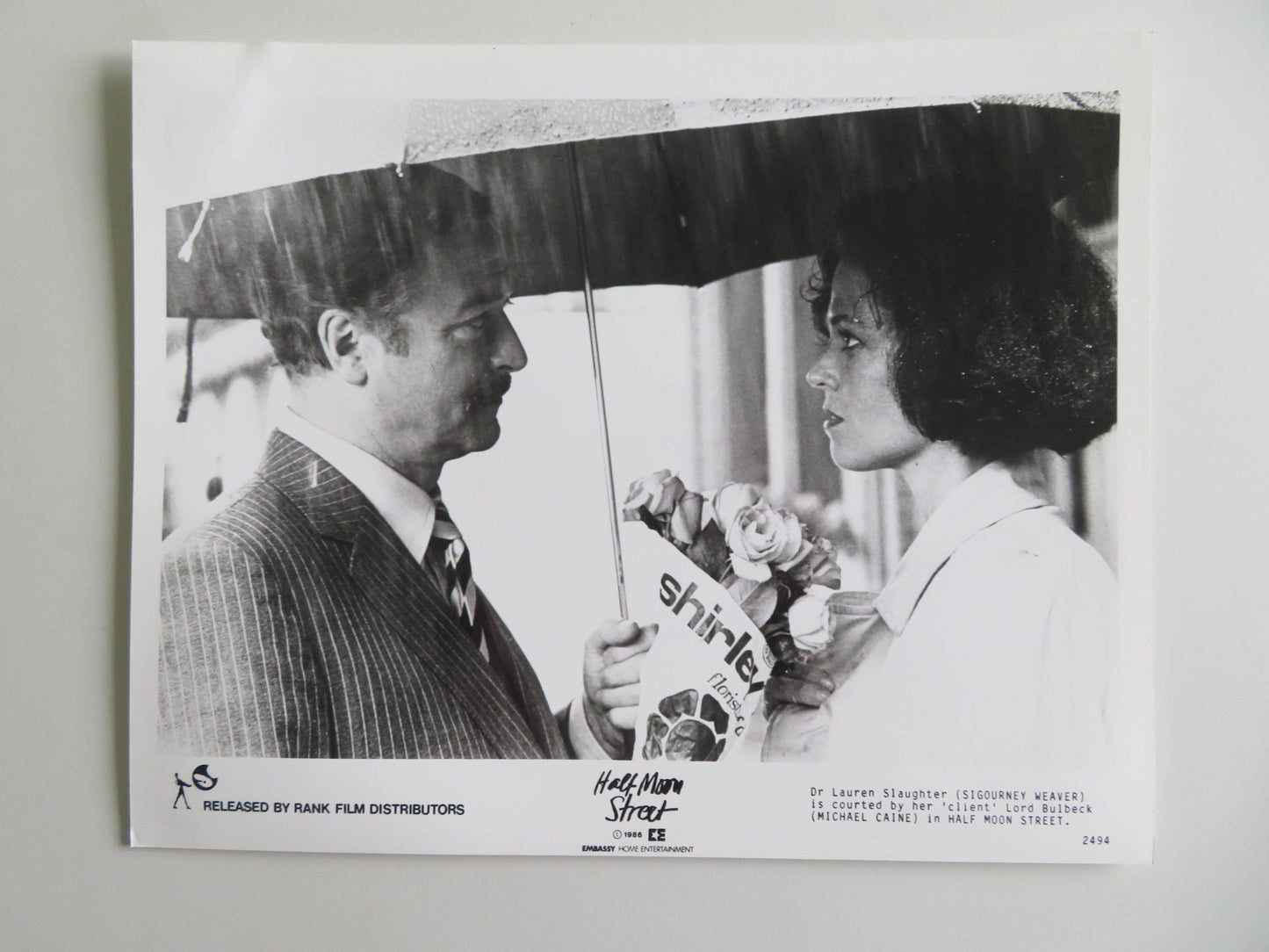 HALF MOON STREET - B MOVIE STILL PHOTO LOT OF 6 SIGOURNEY WEAVER M. CAINE 1986 Movie posters
