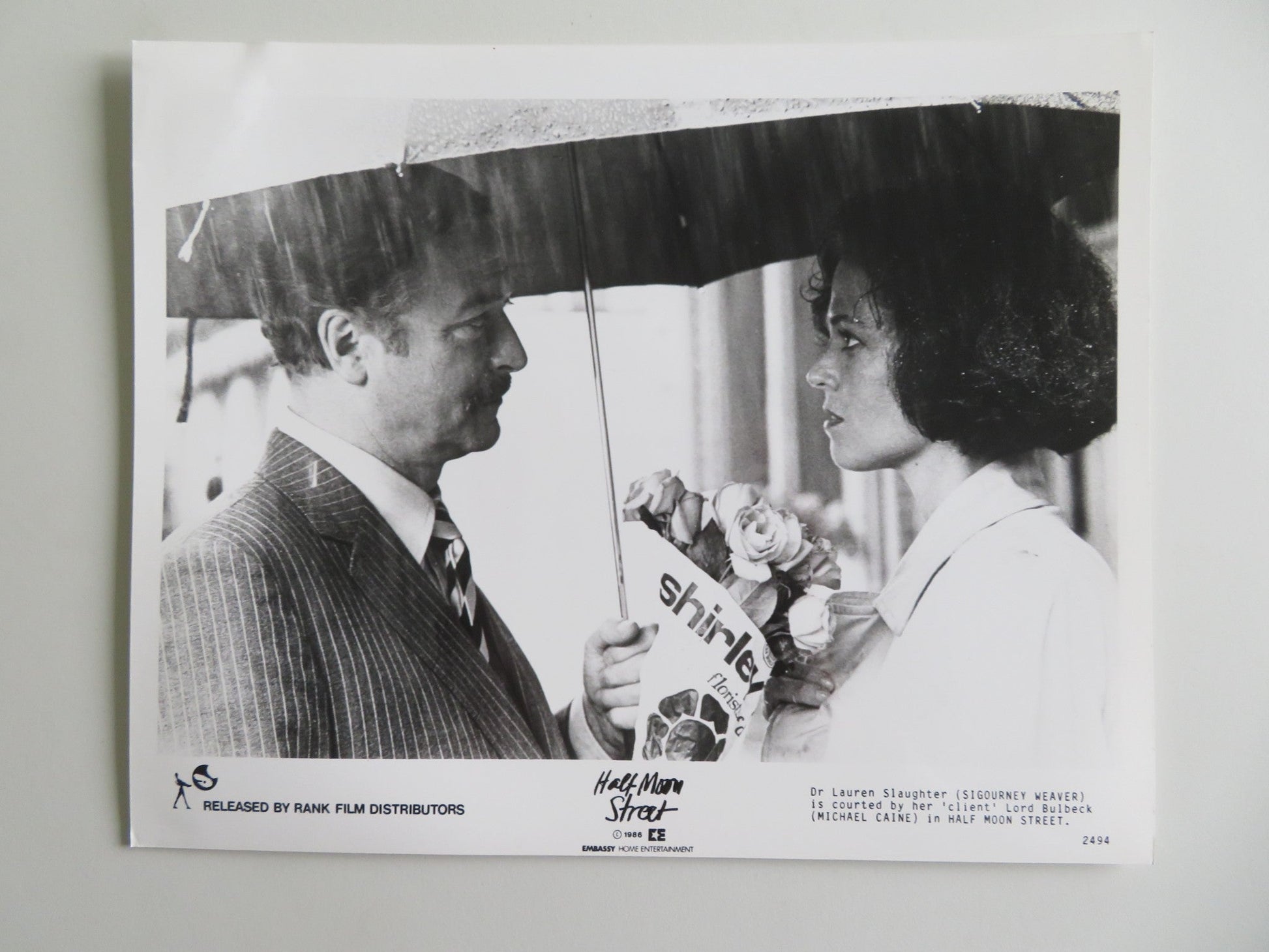 HALF MOON STREET - B MOVIE STILL PHOTO LOT OF 6 SIGOURNEY WEAVER M. CAINE 1986 Movie posters