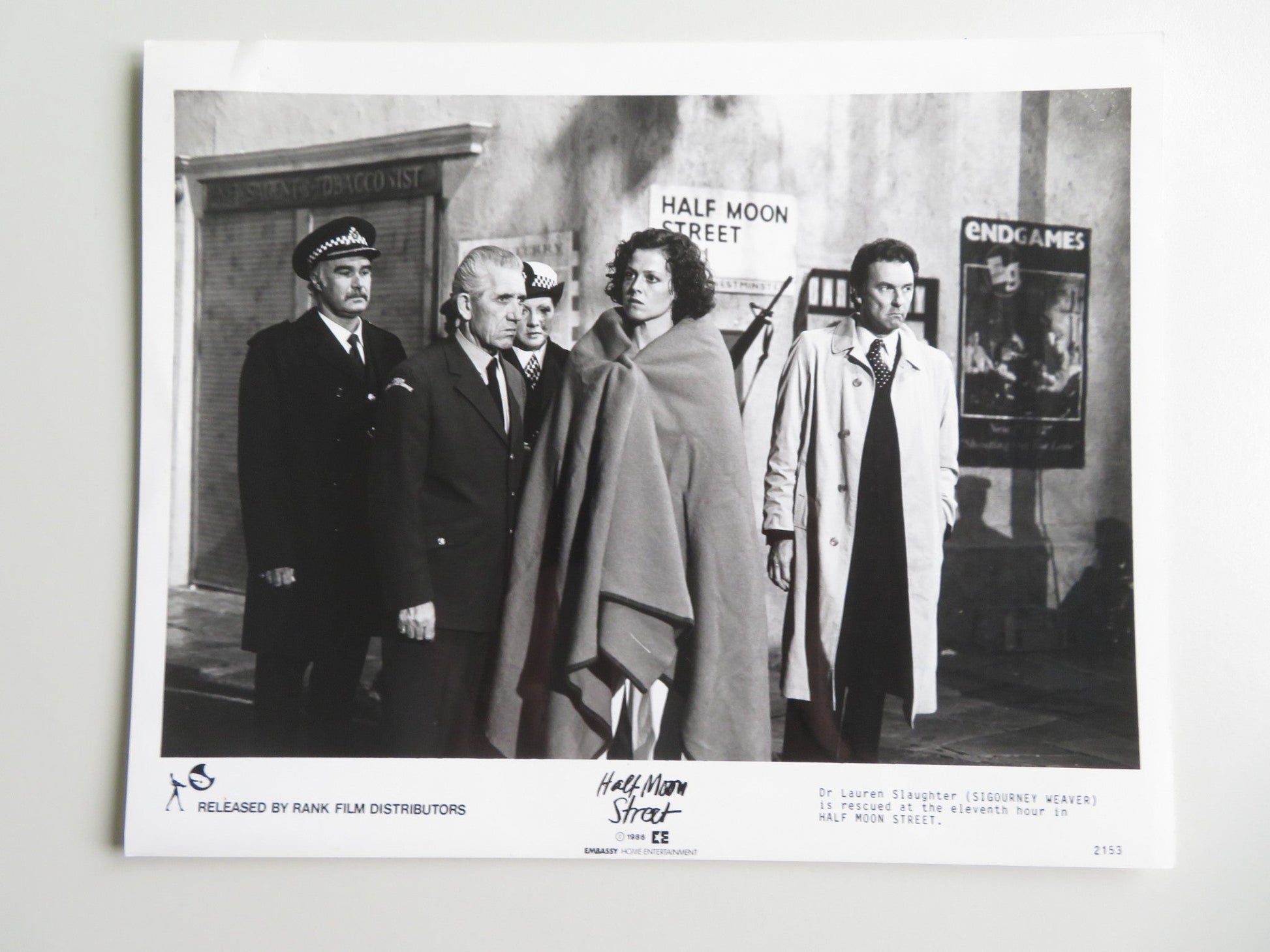 HALF MOON STREET - B MOVIE STILL PHOTO LOT OF 6 SIGOURNEY WEAVER M. CAINE 1986 Movie posters