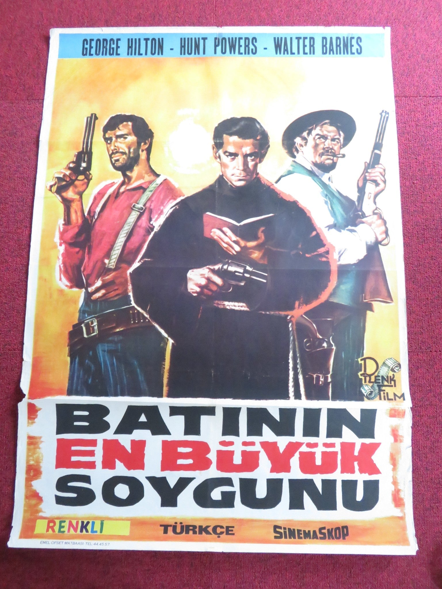 HALLELUJA FOR DJANGO TURKISH POSTER ROLLED GEORGE HILTON HUNT POWERS 1969 Rendezvous Cinema Movie posters
