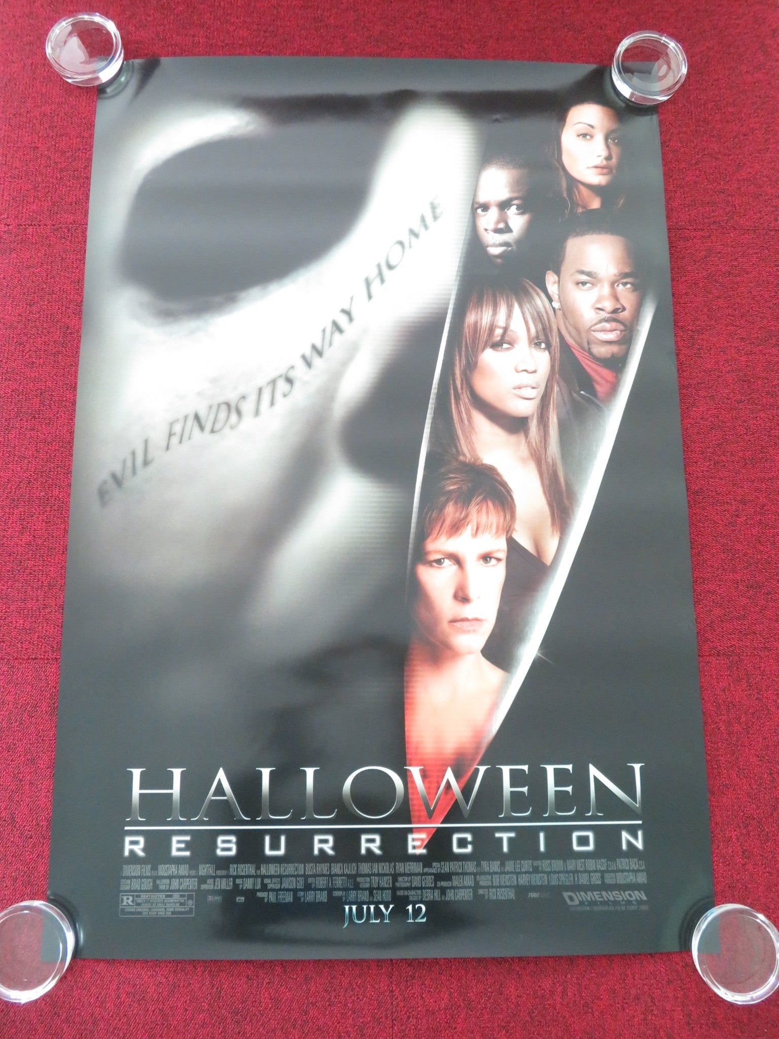 HALLOWEEN: RESURRECTION US ONE SHEET ROLLED POSTER JAMIE LEE CURTIS RHYMES 2002 Movie posters