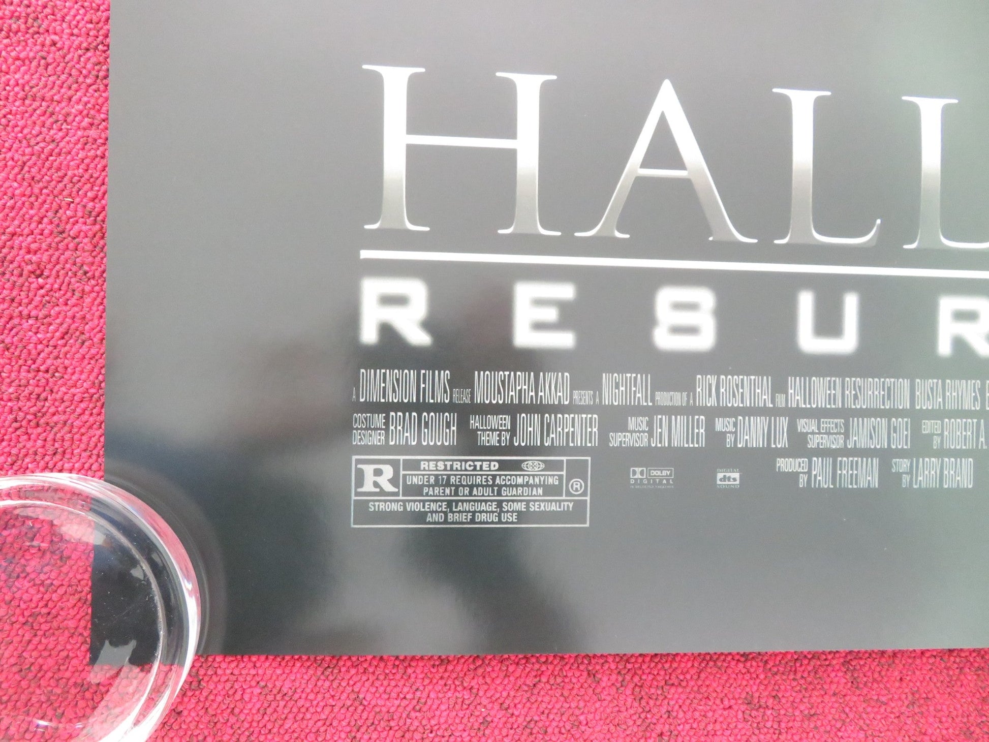 HALLOWEEN: RESURRECTION US ONE SHEET ROLLED POSTER JAMIE LEE CURTIS RHYMES 2002 Movie posters