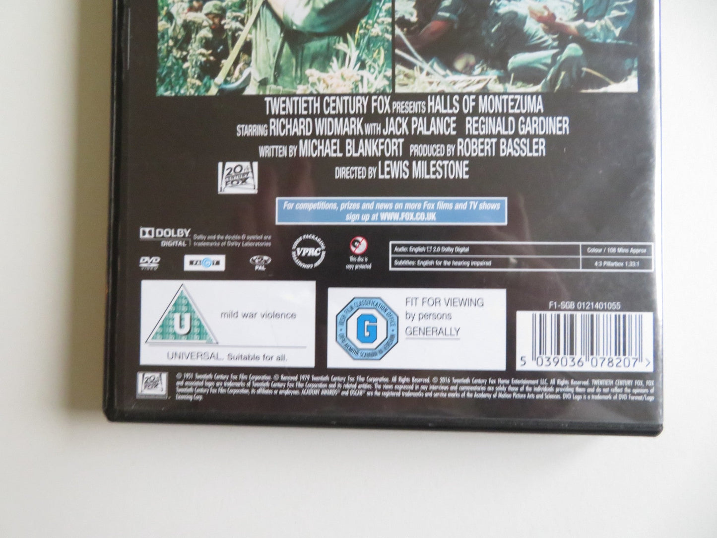 HALLS OF MONTEZUMA (DVD) RICHARD WIDMARK JACK PALANCE 1951 REGION 2 Movie posters