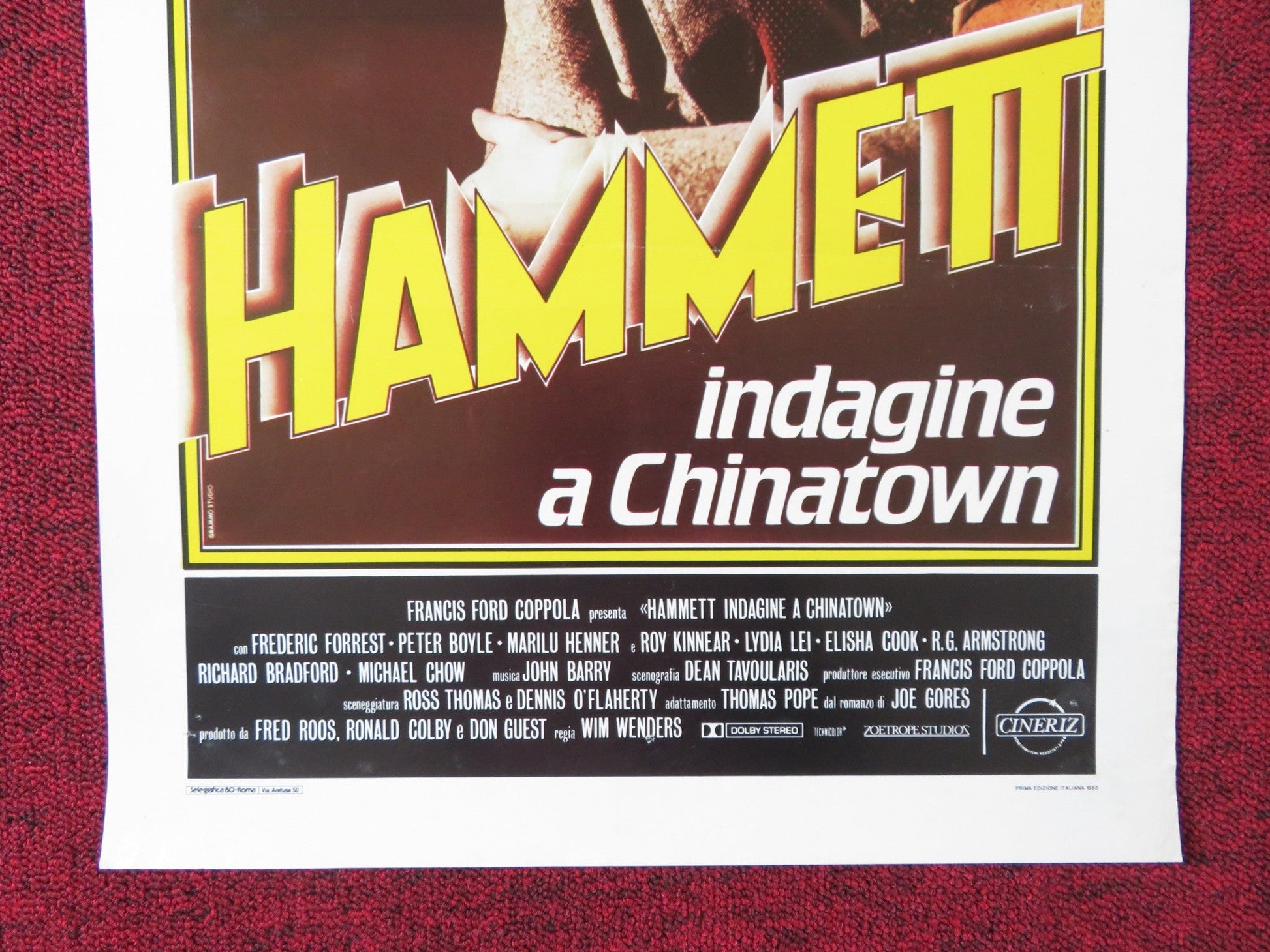 HAMMETT ITALIAN LOCANDINA POSTER FREDERIC FORREST PETER BOYLE 1983 Rendezvous Cinema Movie posters