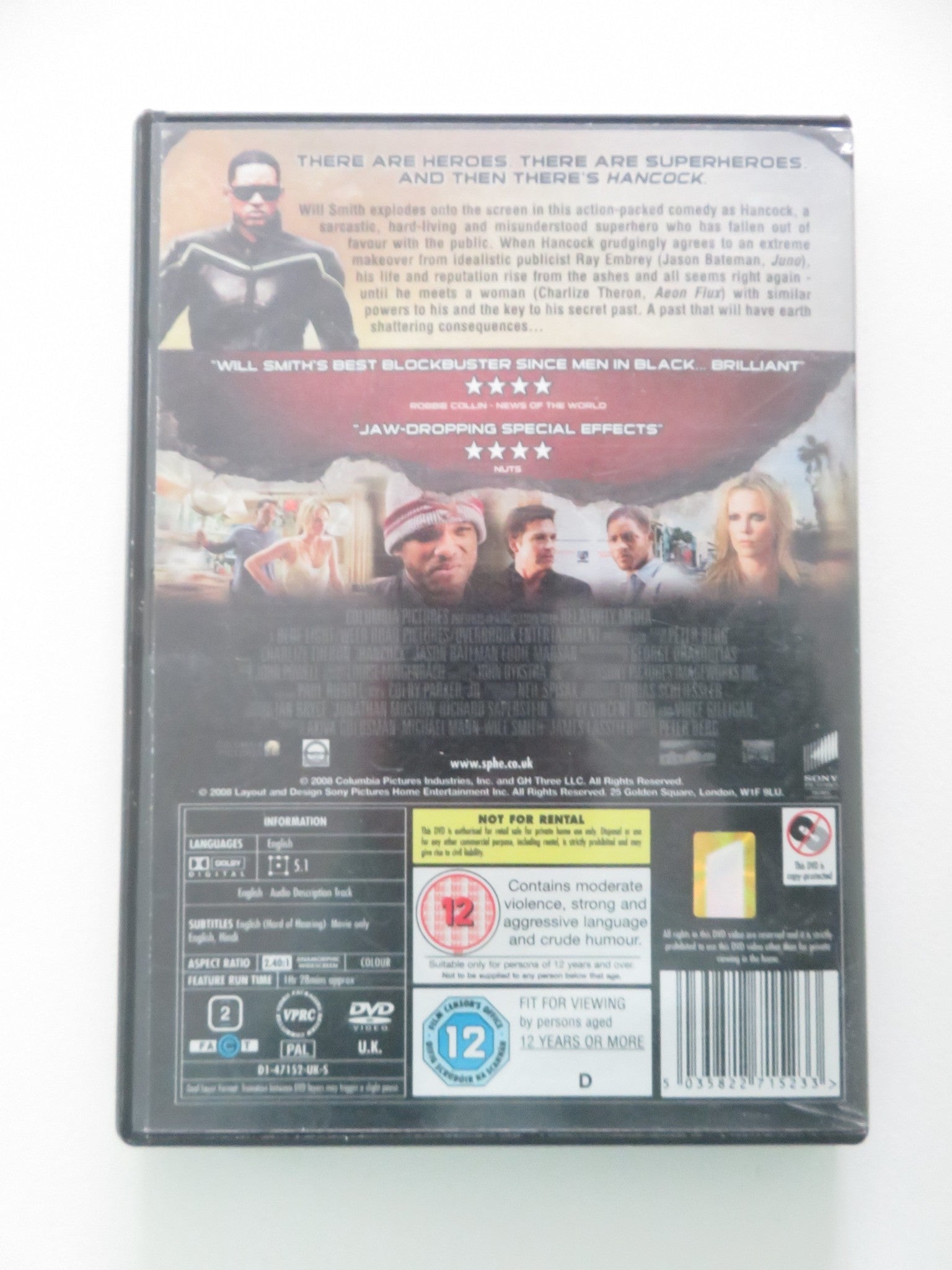 Hancock (DVD) Will Smith Charlize Theron 2008 Region 2 Movie posters