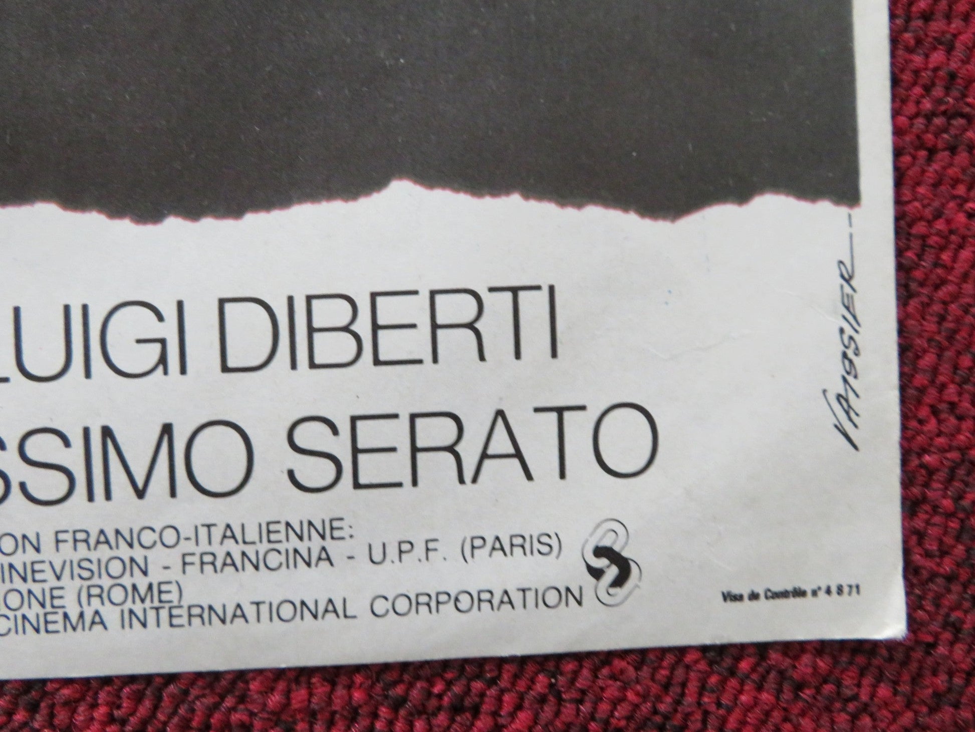 HANDSOME FACE FRENCH POSTER BERNARD PAUL LUIGI DIBERTI 1972 Rendezvous Cinema Movie posters