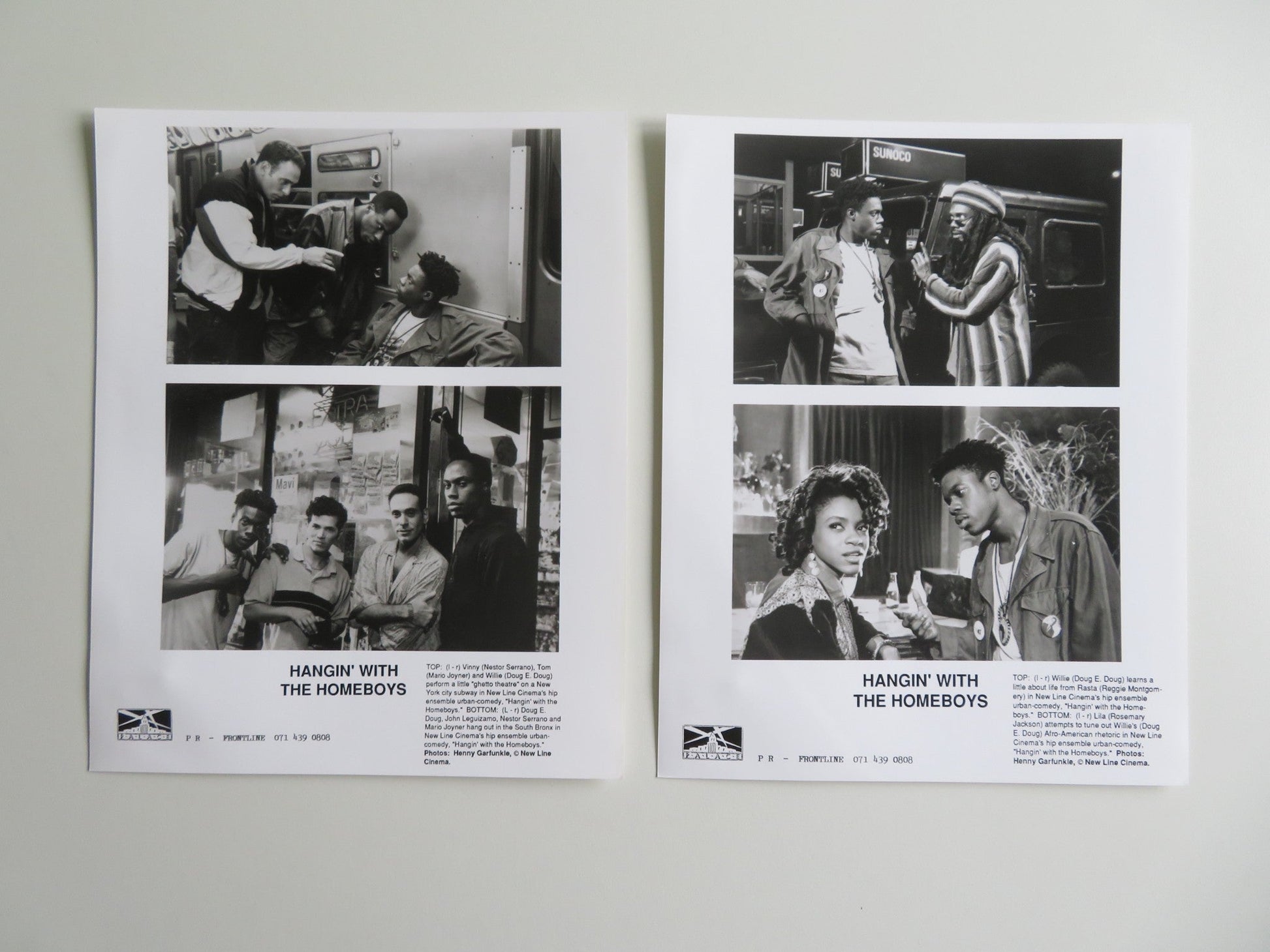 HANGIN' WITH THE HOMEBOYS MOVIE STILL PHOTO LOT OF 2 DOUG E. DOUG LEGUIZAMO 1991 Movie posters