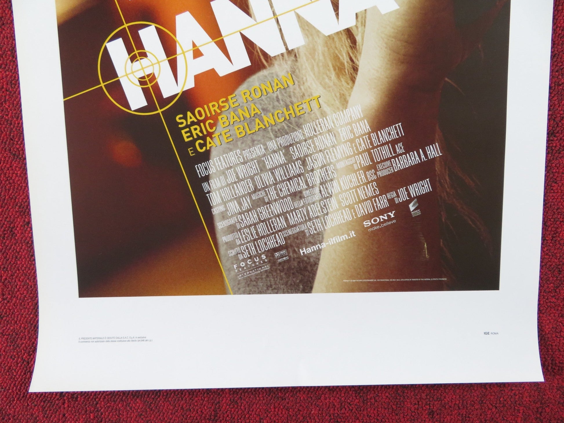 HANNA ITALIAN LOCANDINA POSTER SAOIRSE RONAN ERIC BANA 2011 Rendezvous Cinema Movie posters