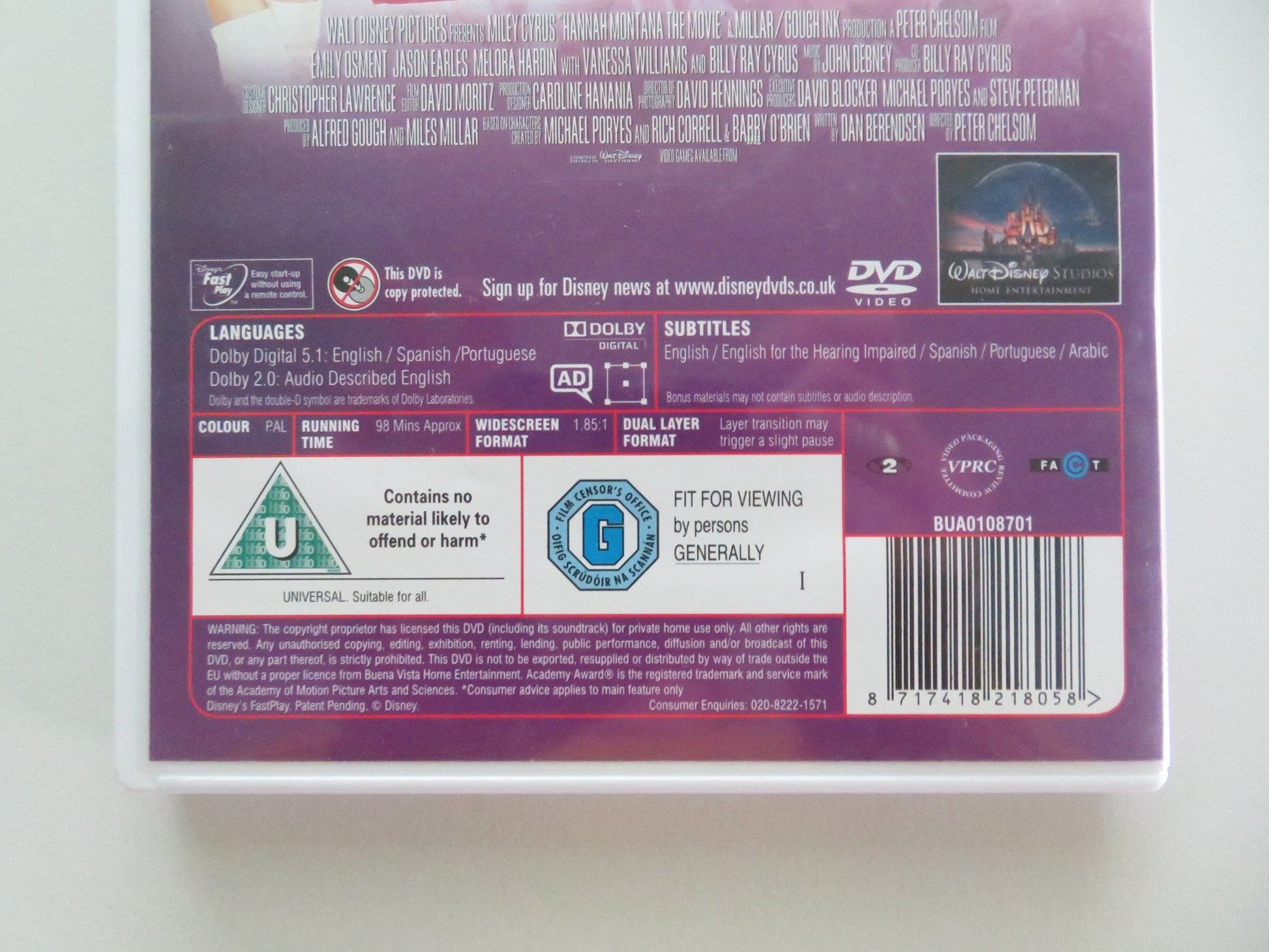 HANNAH MONTANA: THE MOVIE (DVD) DISNEY MILEY CYRUS BILLY RAY CYRUS 2009 REGION 2 Movie posters