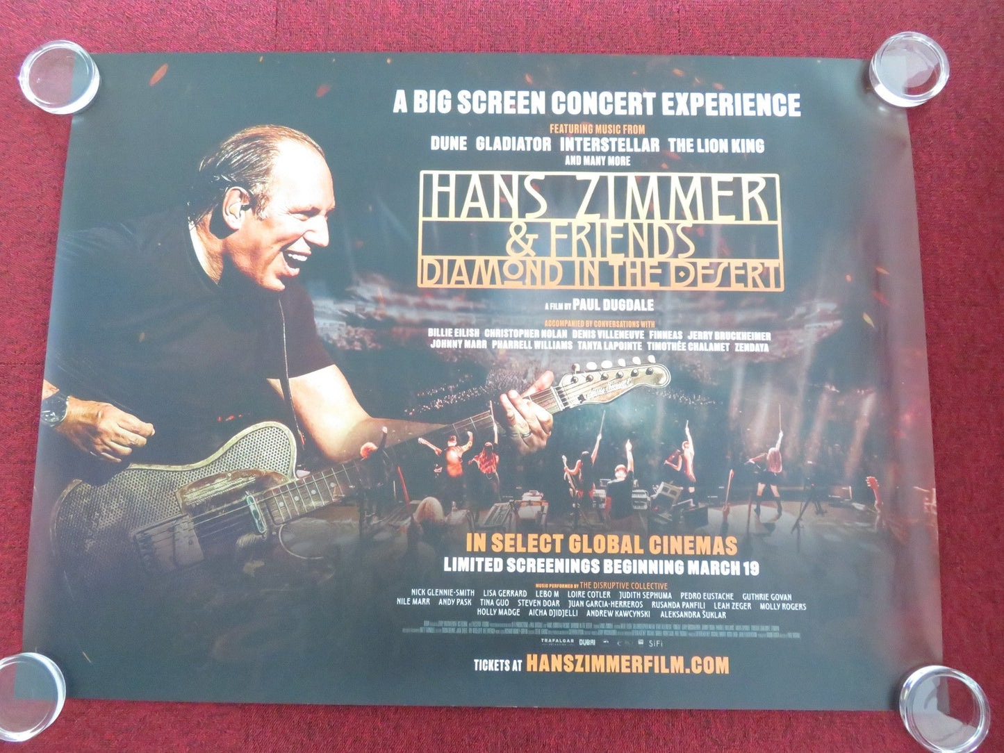 HANS ZIMMER & FRIENDS: DIAMOND IN THE DESERT UK QUAD ROLLED POSTER CHALAMET 2025 Movie posters