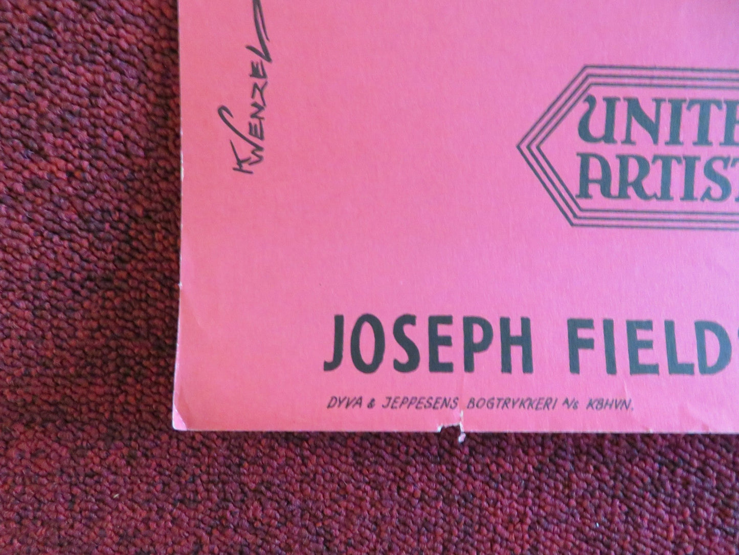 HAPPY ANNIVERSARY DANISH POSTER ROLLED DAVID NIVEN MITZI GAYNOR 1960 Rendezvous Cinema Movie posters