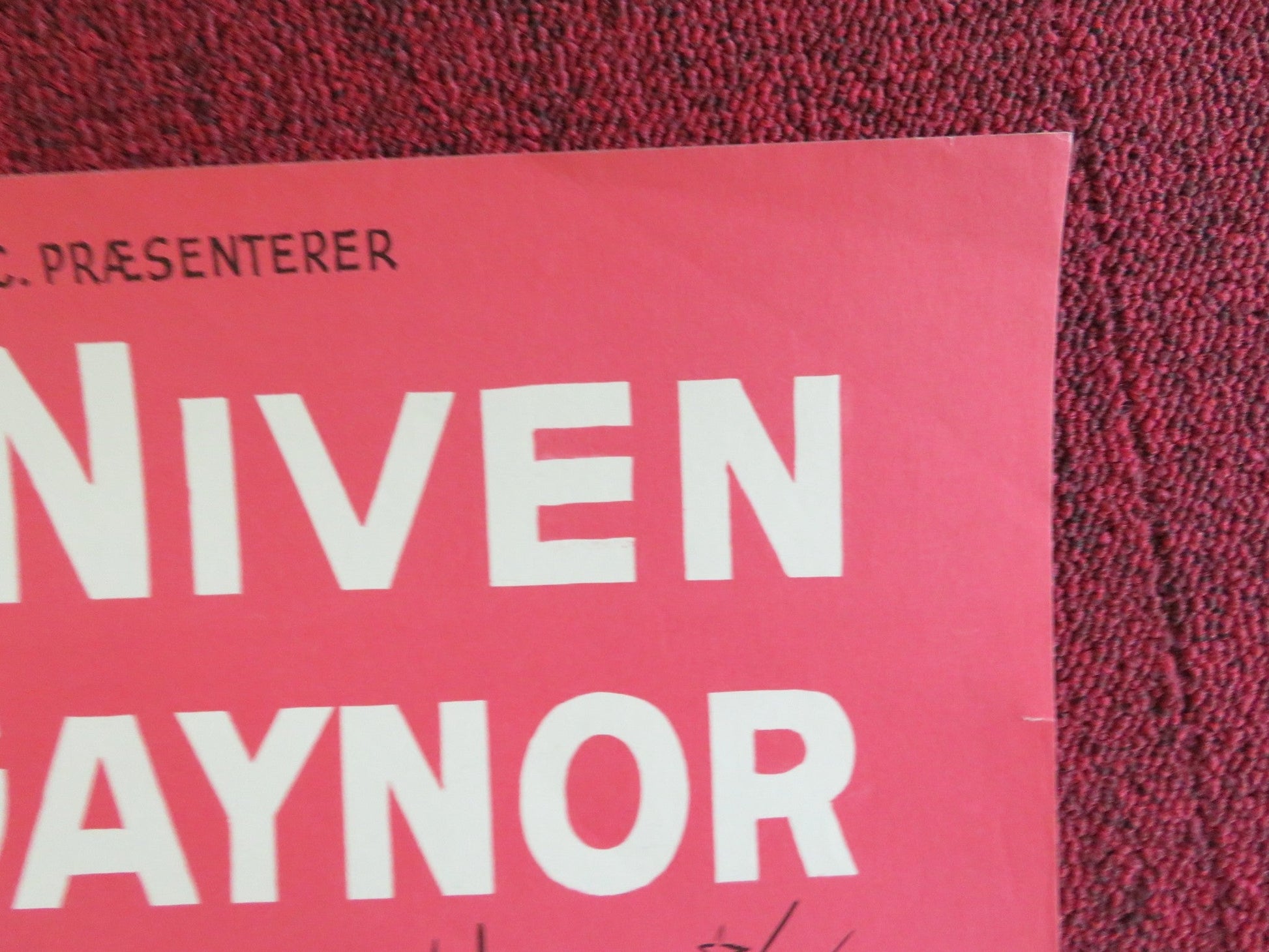 HAPPY ANNIVERSARY DANISH POSTER ROLLED DAVID NIVEN MITZI GAYNOR 1960 Rendezvous Cinema Movie posters